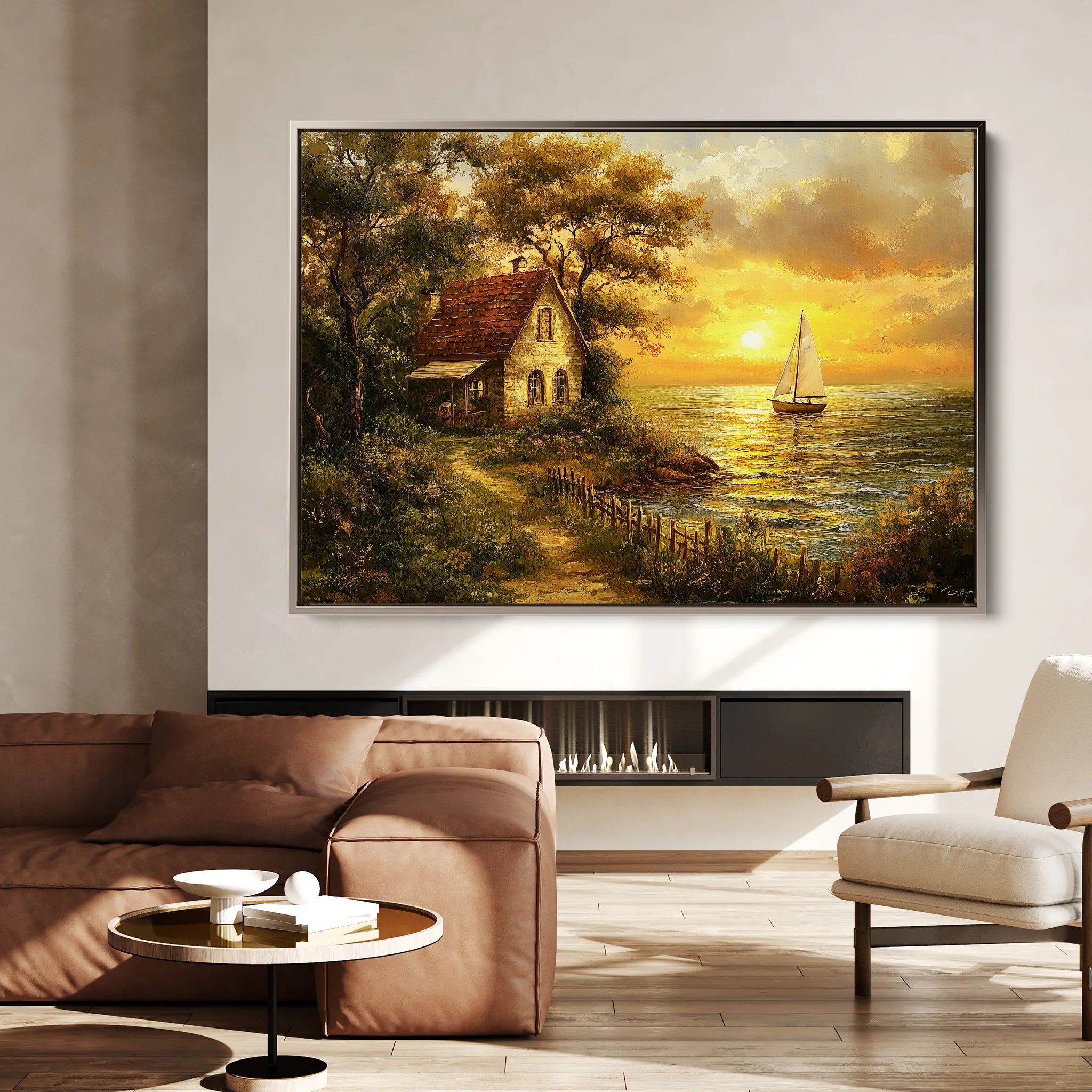 Landscape 240 Canvas Art 60 x 40 cm / Black