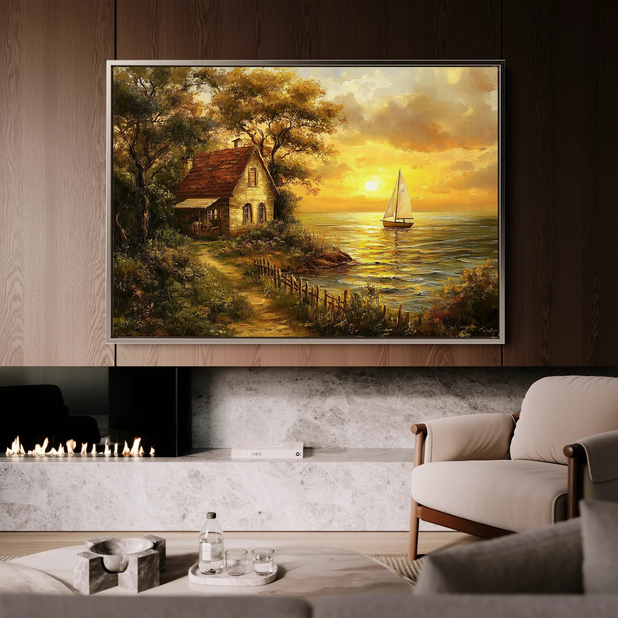 Landscape 240 Canvas Art 60 x 40 cm / Black