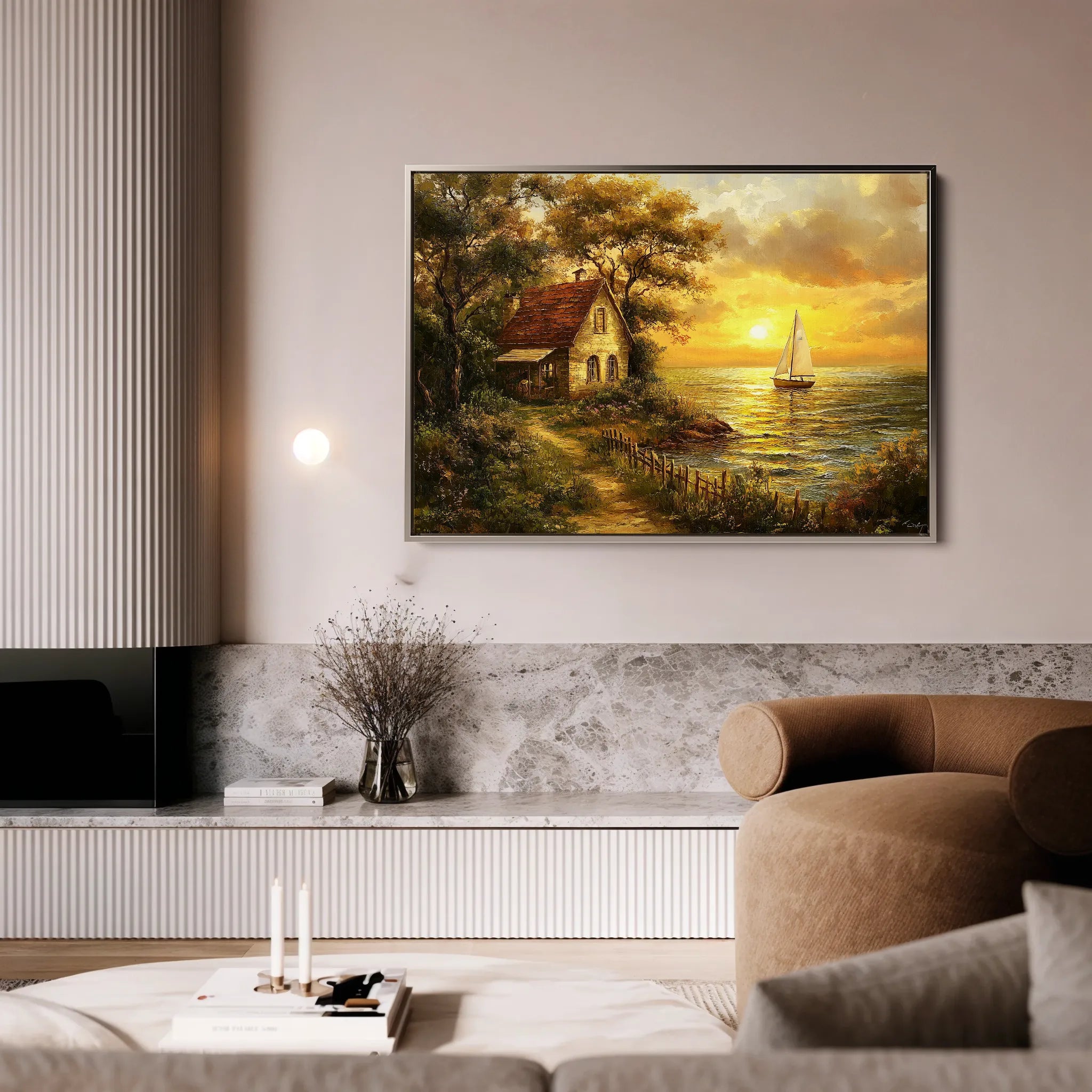 Landscape 240 Canvas Art 60 x 40 cm / Black