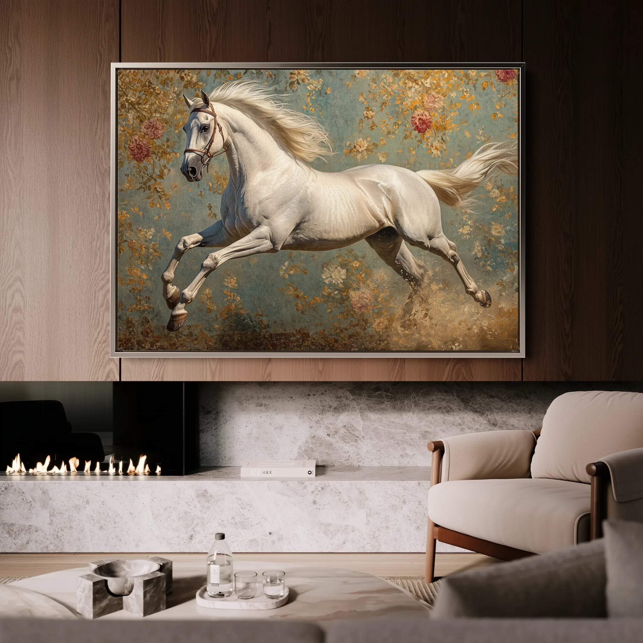 Horses 241 Canvas Art 60 x 40 cm / Black