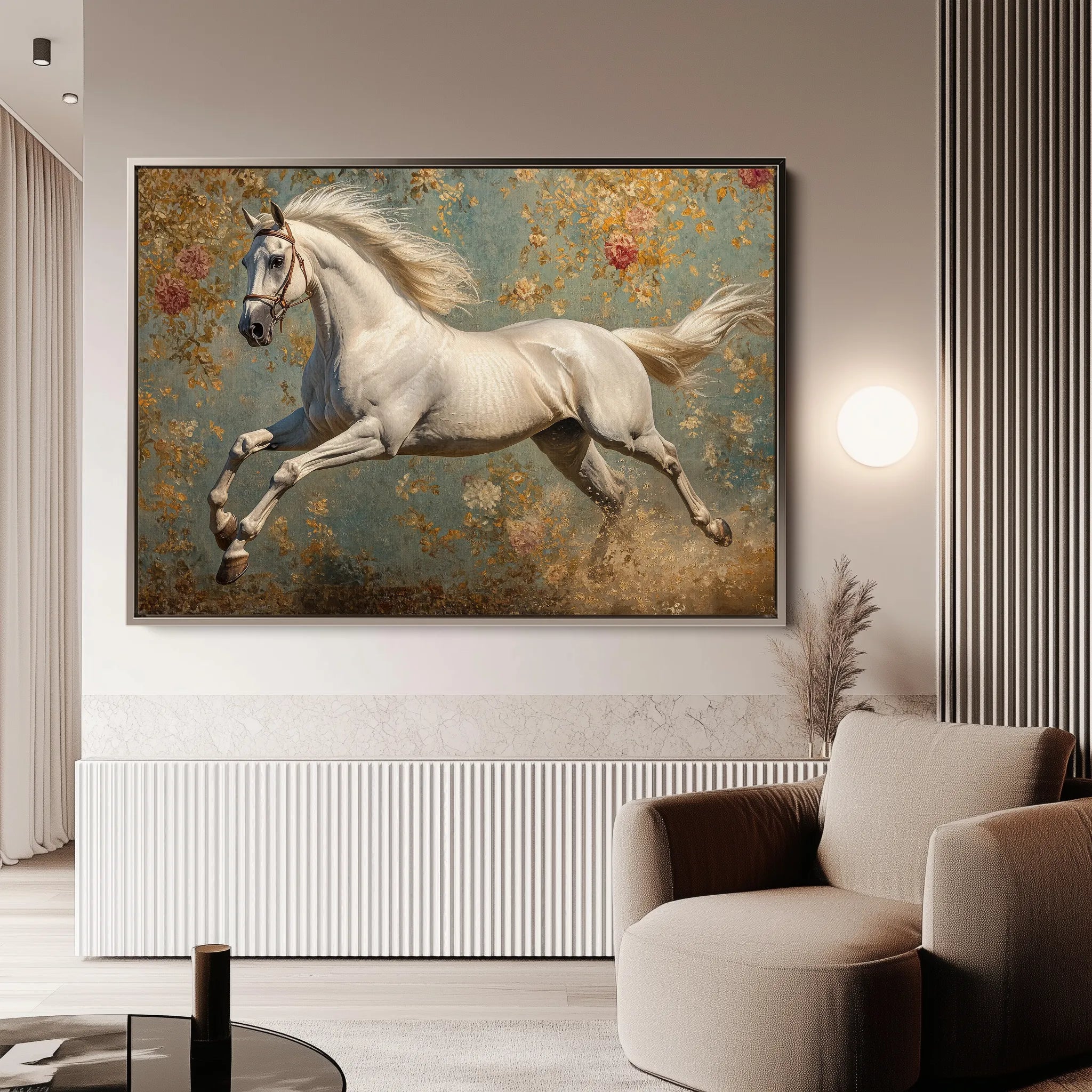 Horses 241 Canvas Art 60 x 40 cm / Black