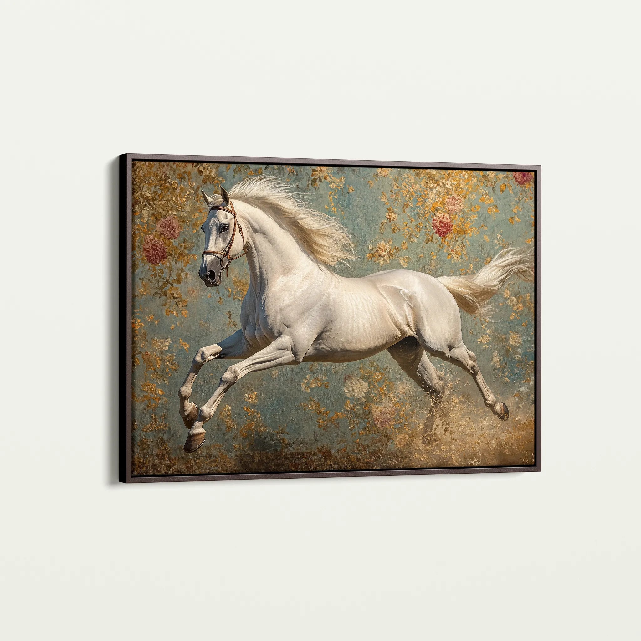Horses 241 Canvas Art 60 x 40 cm / Black