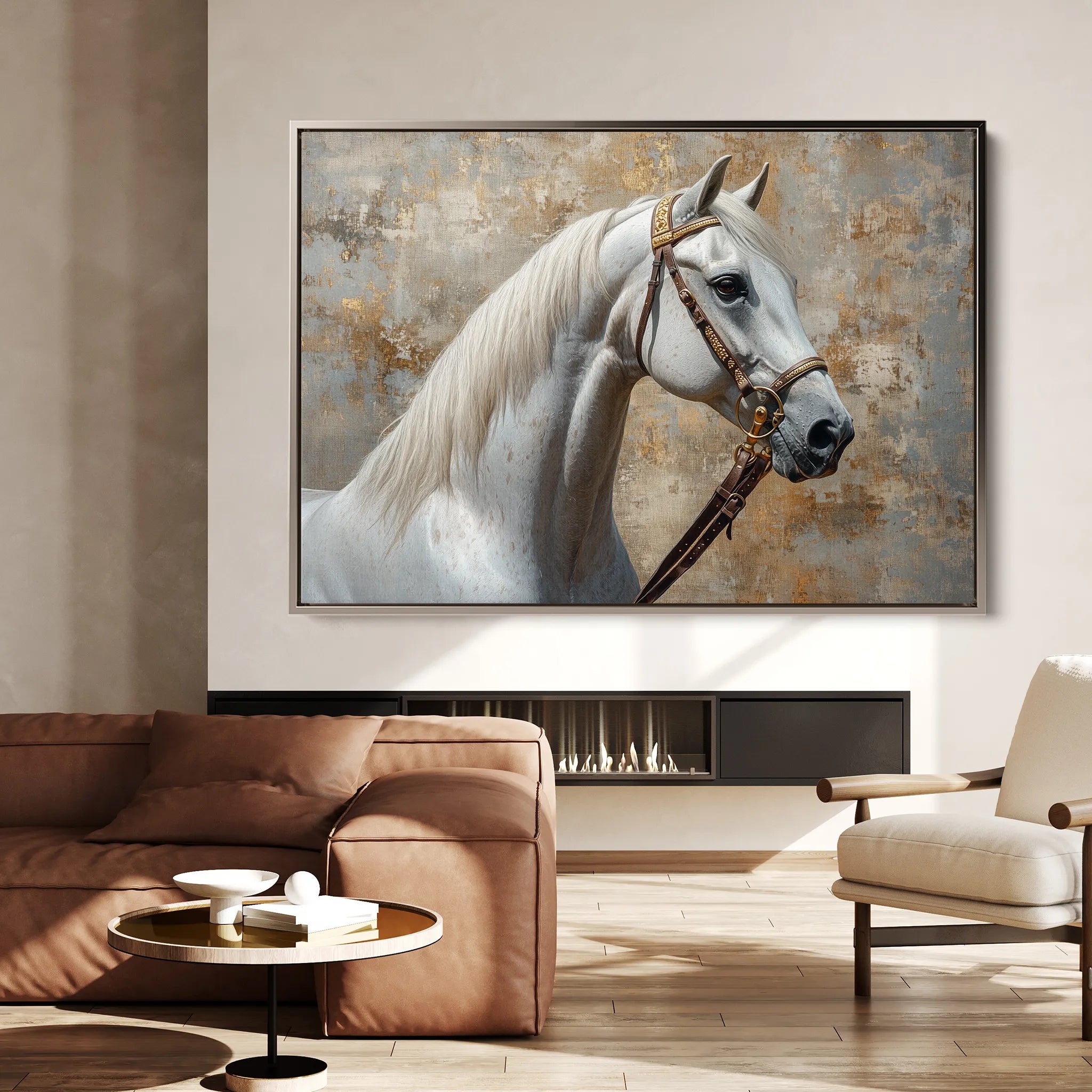 Horses 242 Canvas Art 60 x 40 cm / Black
