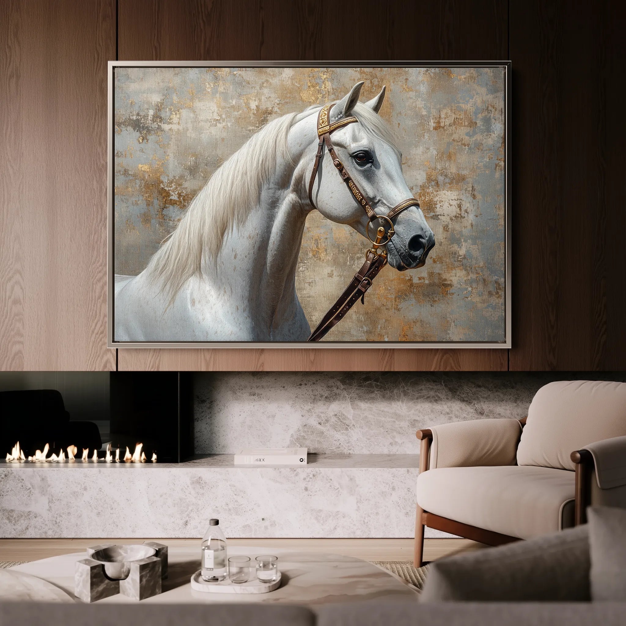 Horses 242 Canvas Art 60 x 40 cm / Black