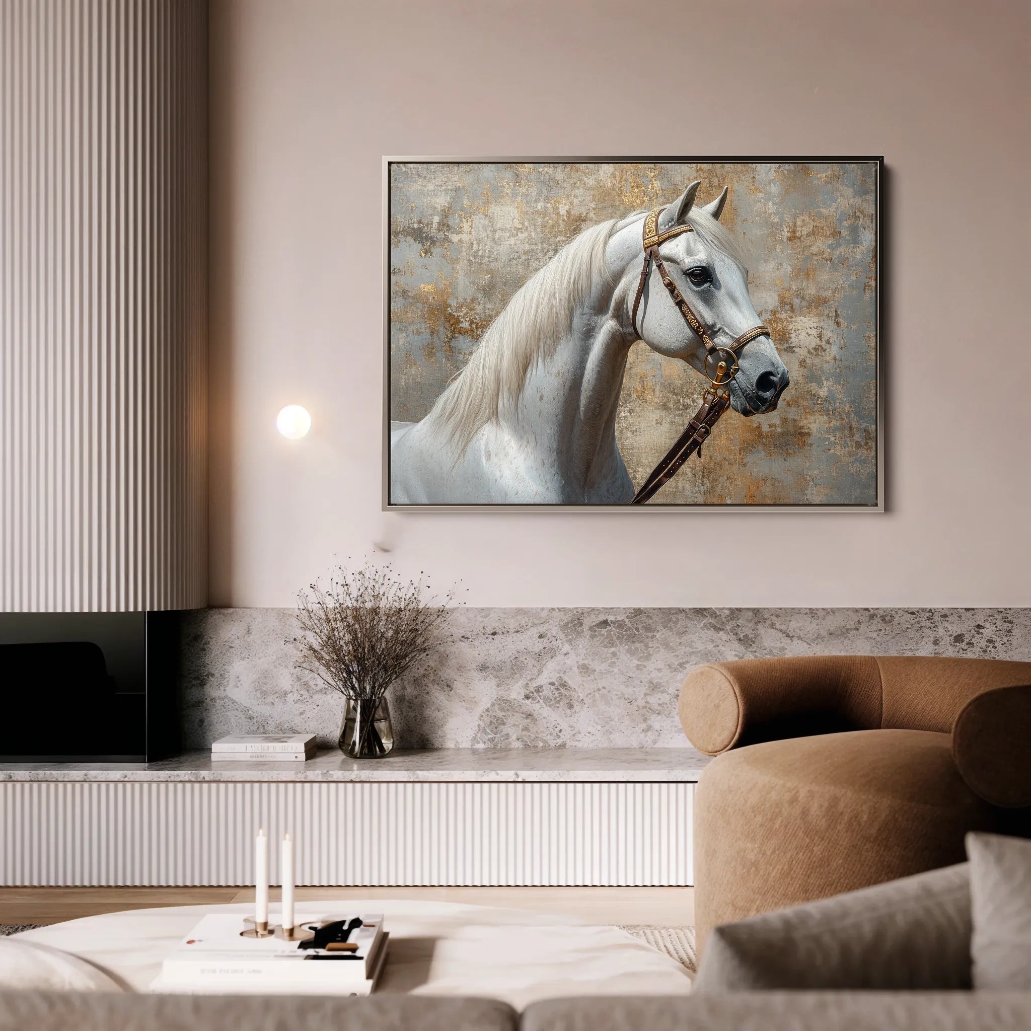 Horses 242 Canvas Art 60 x 40 cm / Black