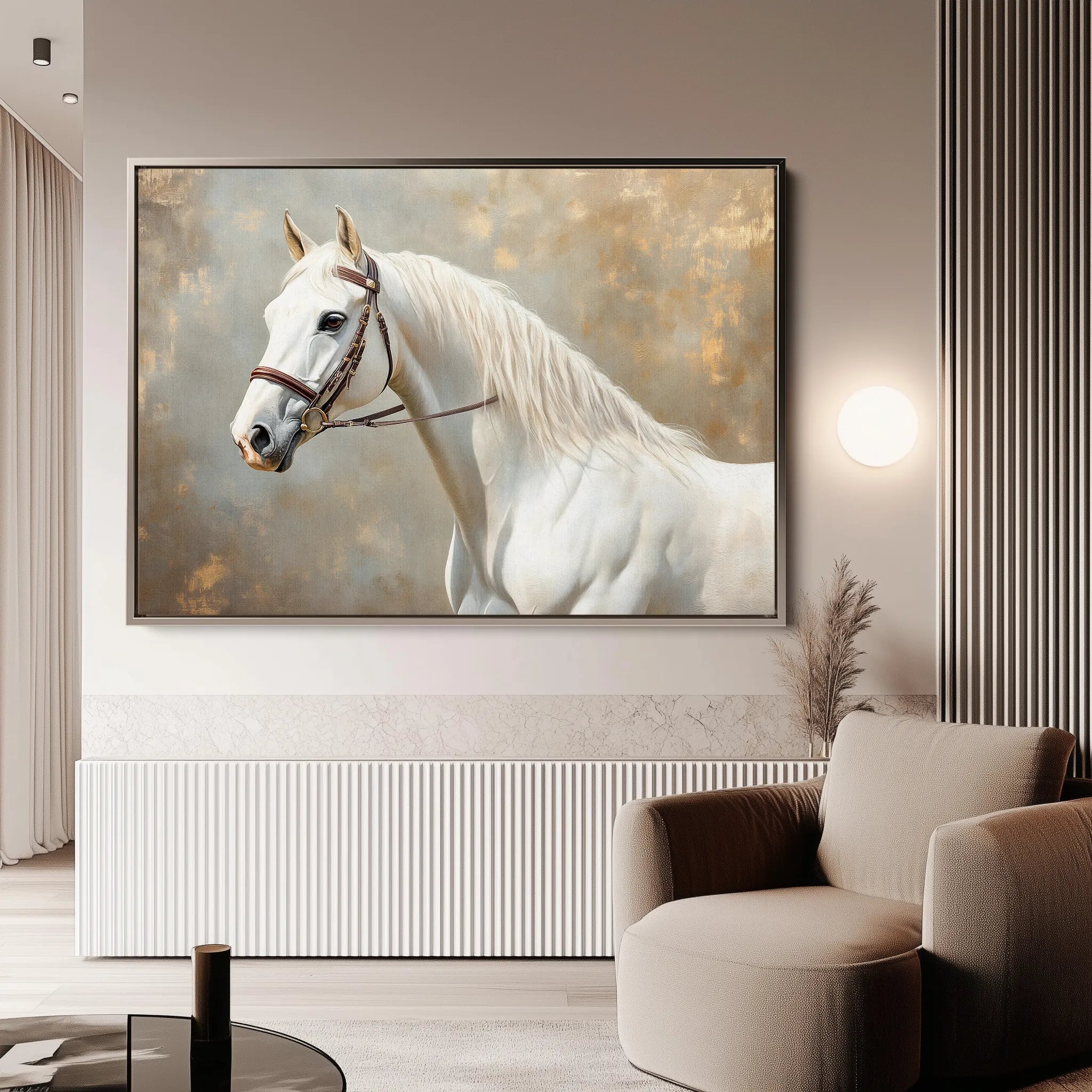 Horses 243 Canvas Art 60 x 40 cm / Black