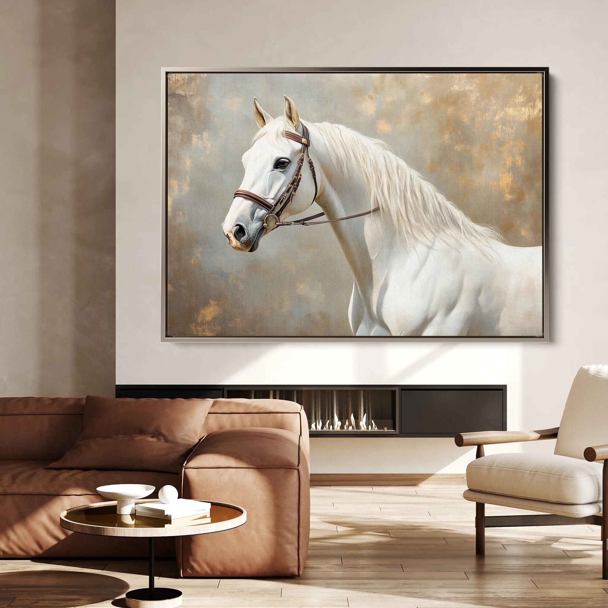 Horses 243 Canvas Art 60 x 40 cm / Black