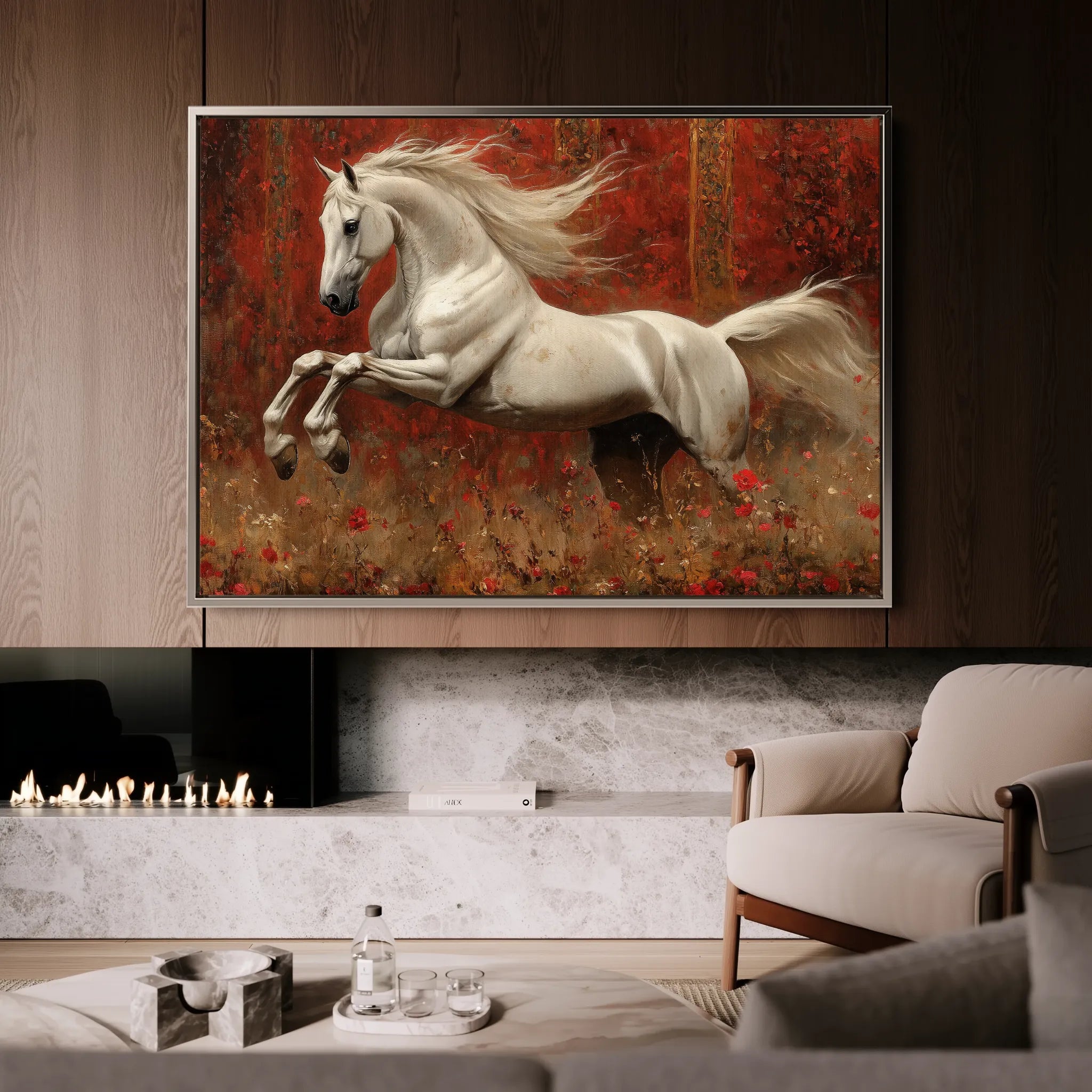 Horses 244 Canvas Art 60 x 40 cm / Black