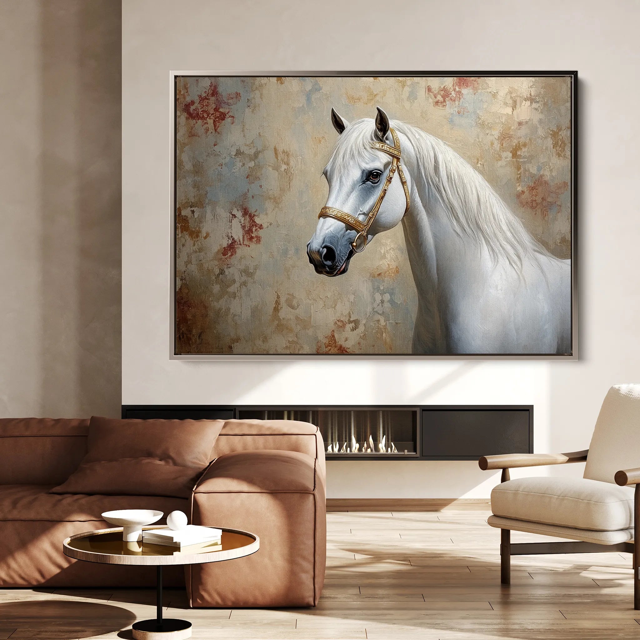 Horses 245 Canvas Art 60 x 40 cm / Black