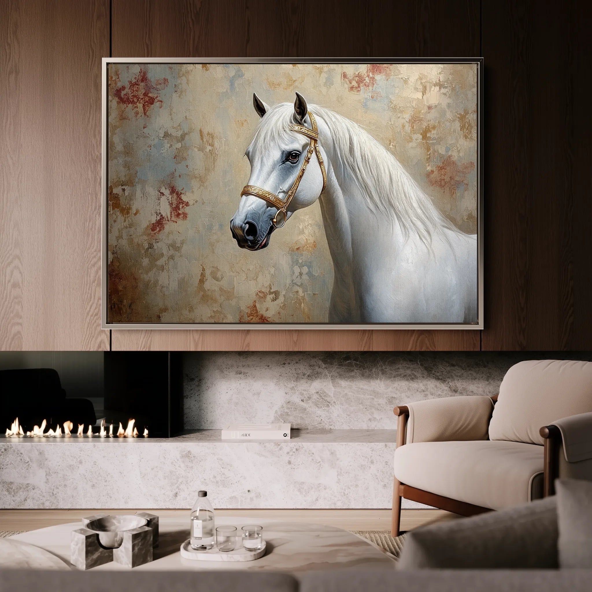 Horses 245 Canvas Art 60 x 40 cm / Black