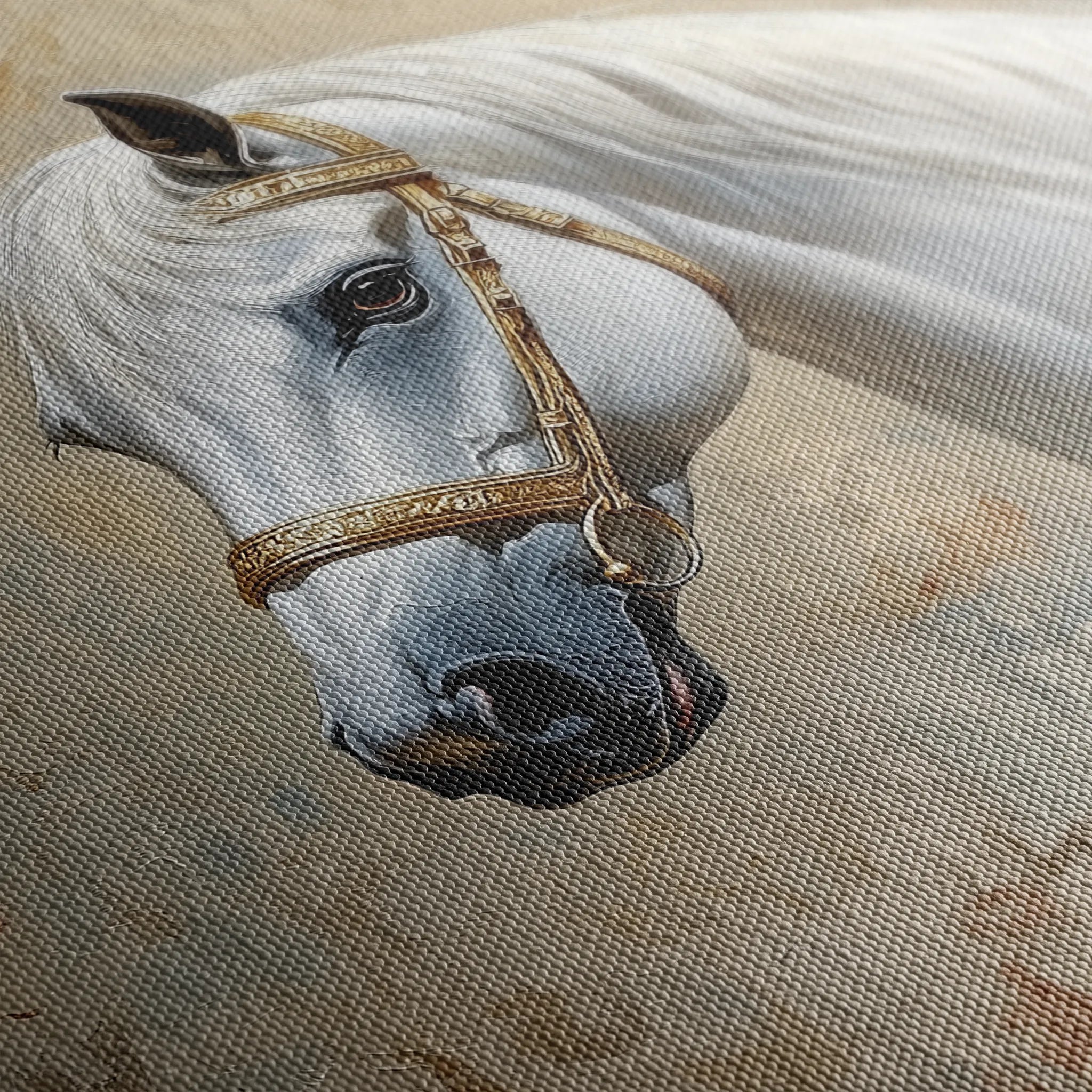 Horses 245 Canvas Art 60 x 40 cm / Black