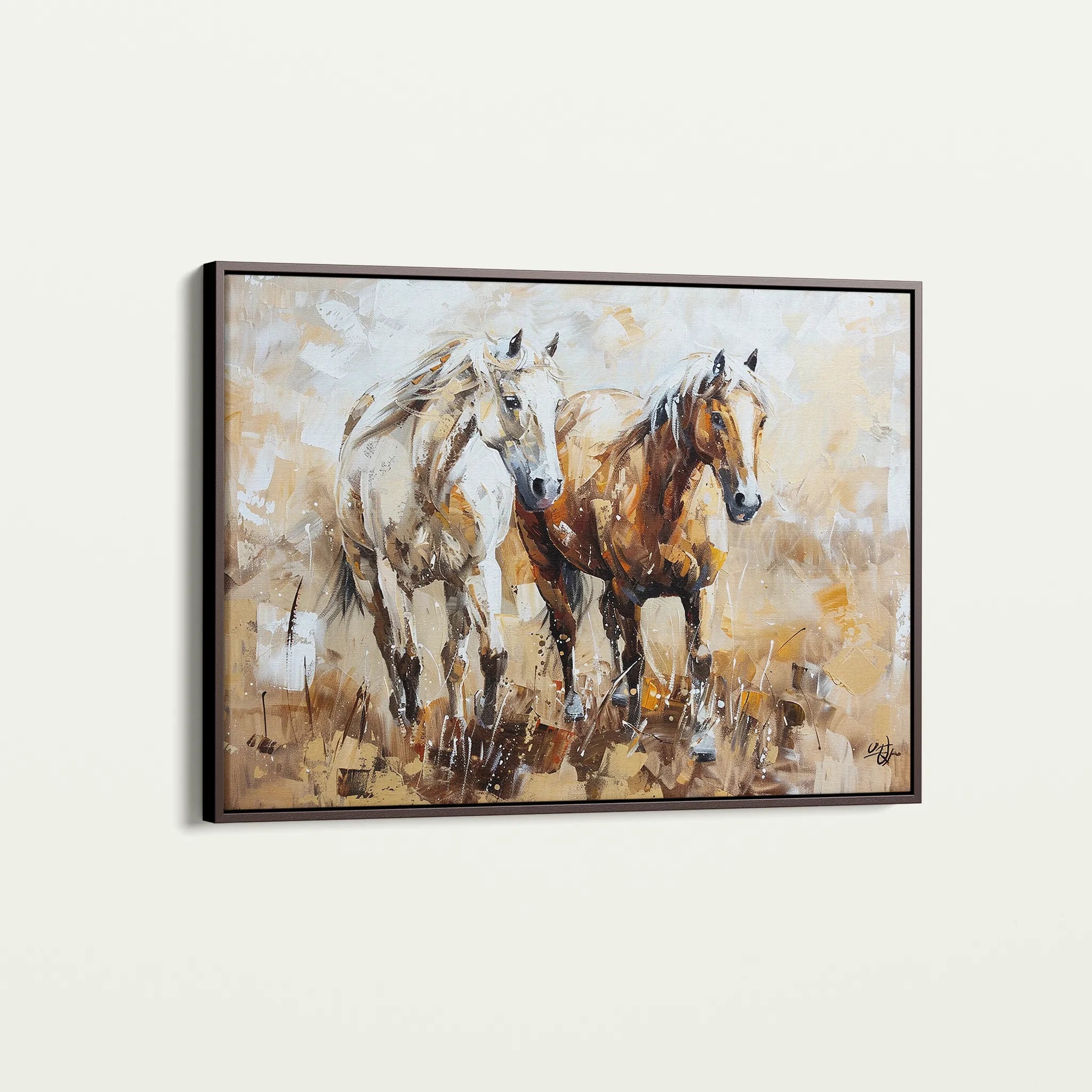 Horses 246 Canvas Art 60 x 40 cm / Black