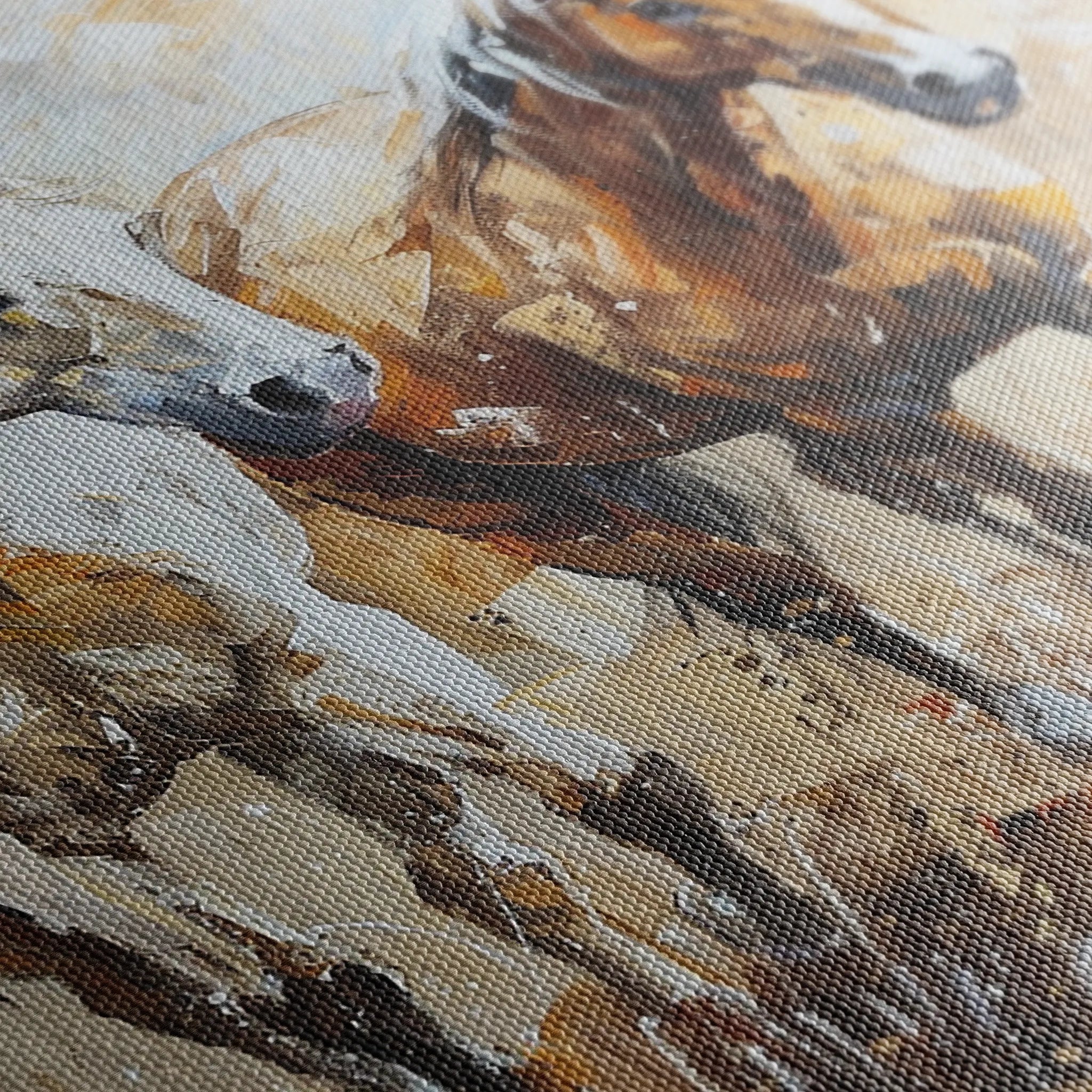 Horses 246 Canvas Art 60 x 40 cm / Black
