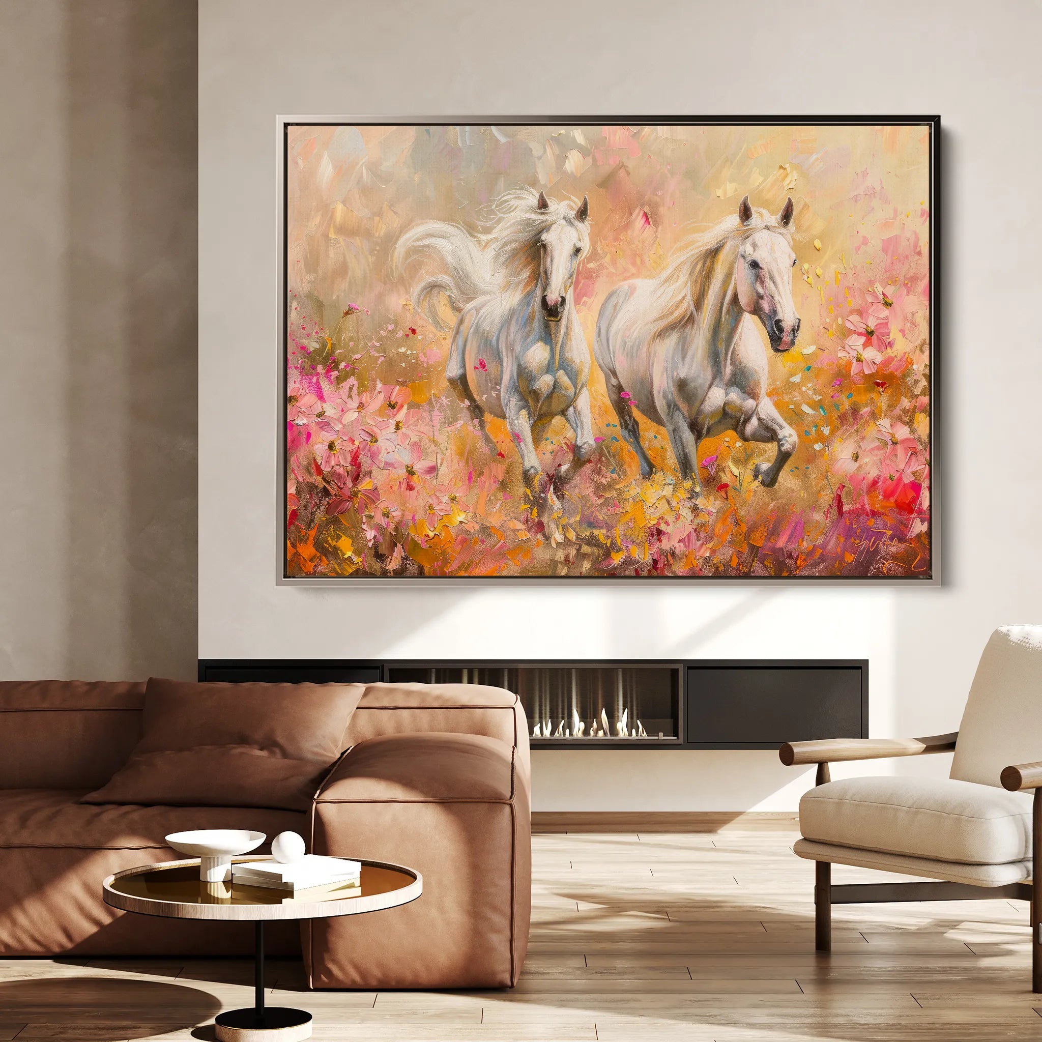 Horses 247 Canvas Art 60 x 40 cm / Black