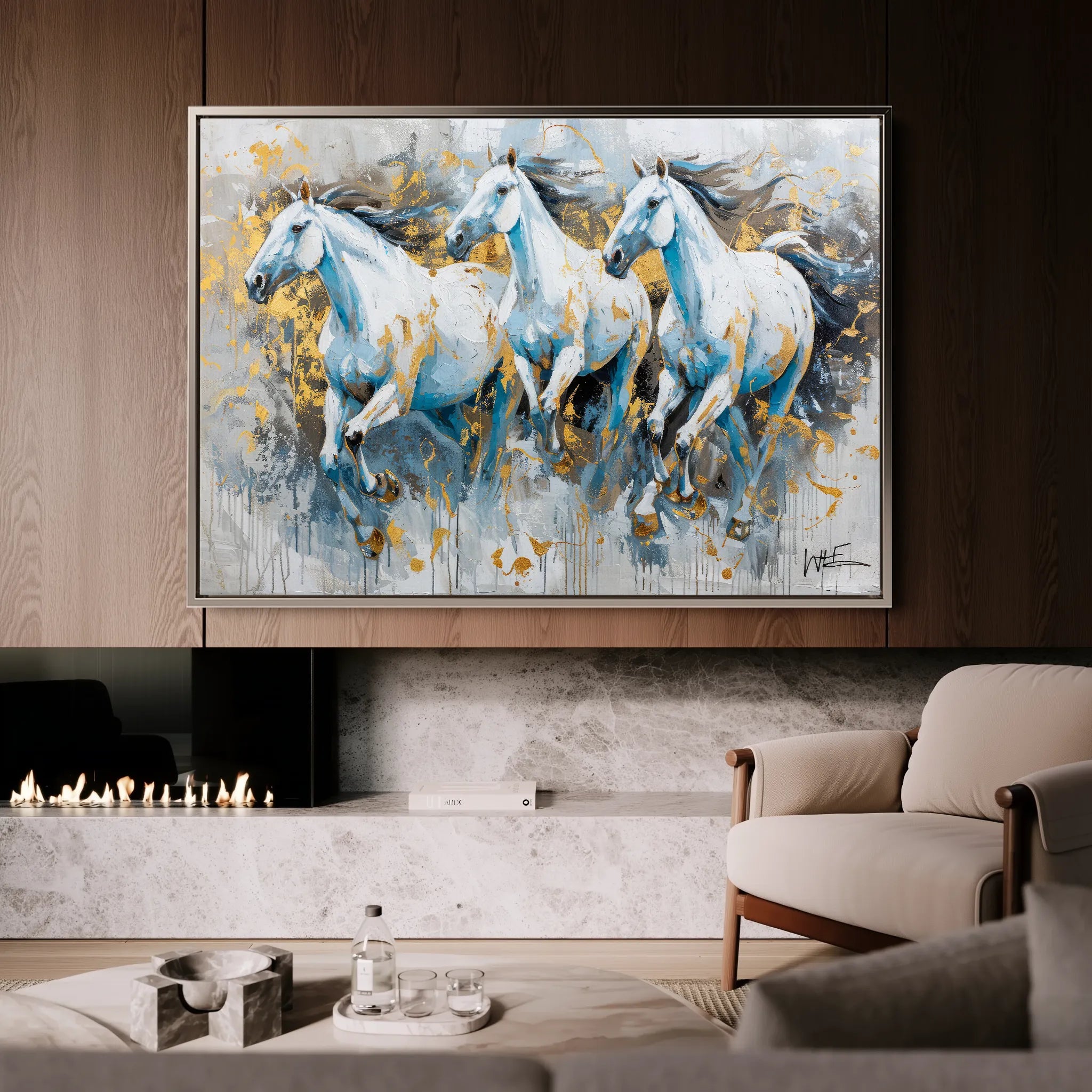 Horses 248 Canvas Art 60 x 40 cm / Black