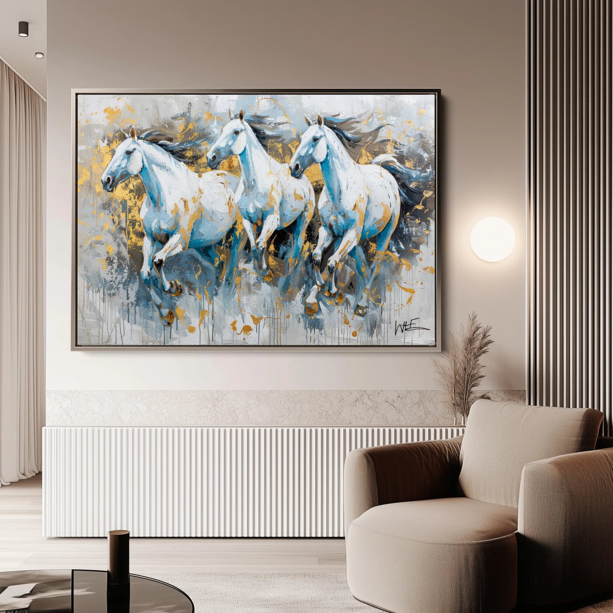 Horses 248 Canvas Art 60 x 40 cm / Black