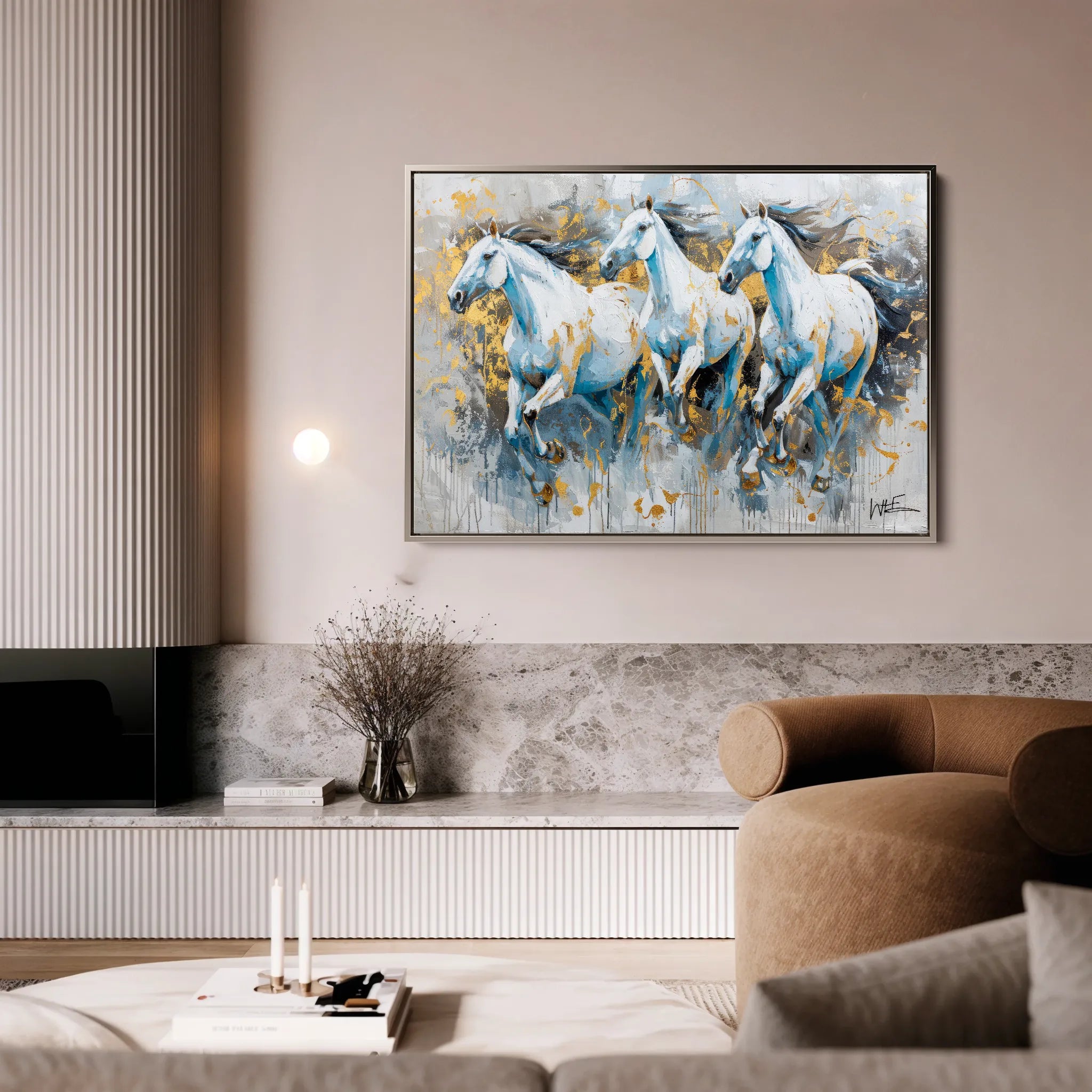 Horses 248 Canvas Art 60 x 40 cm / Black