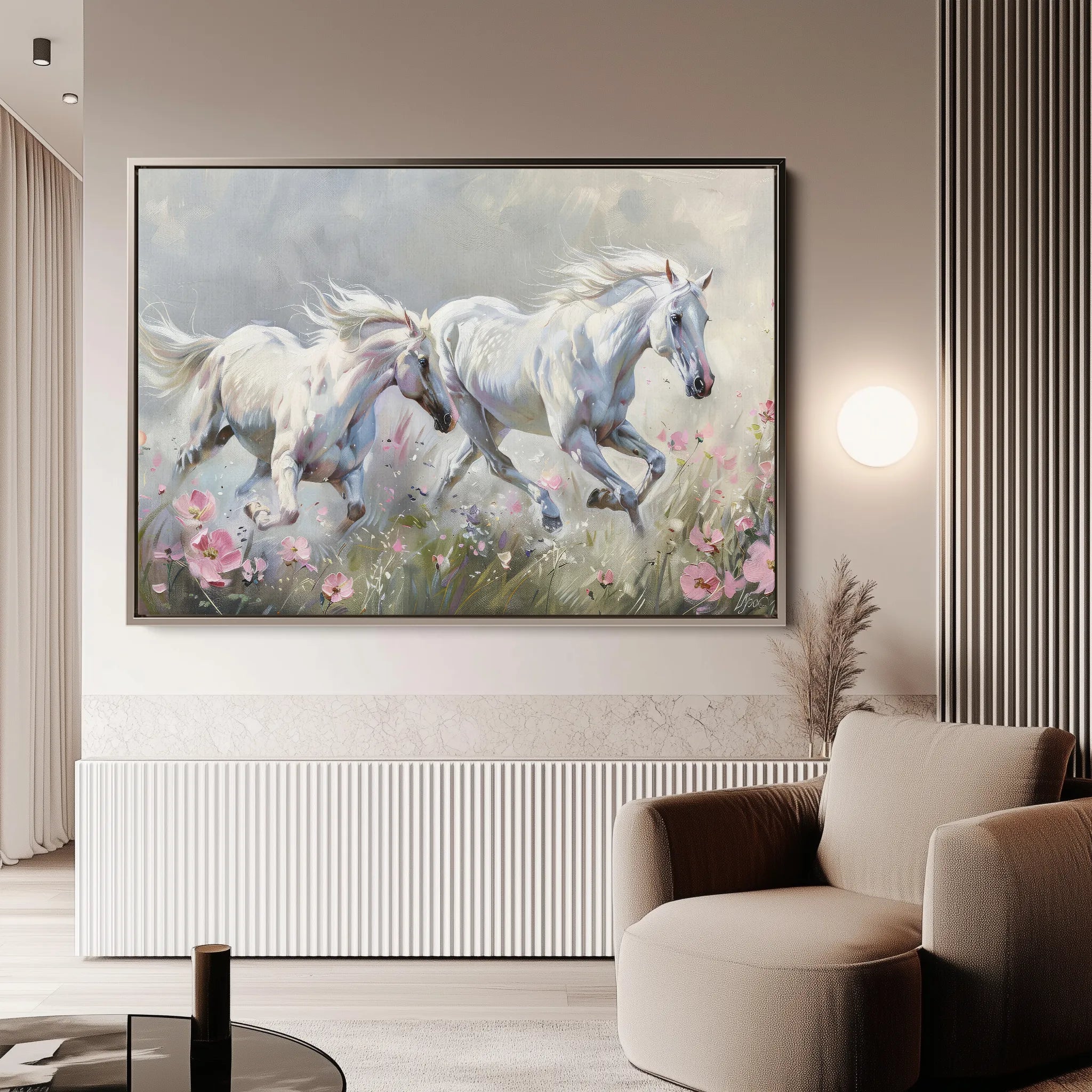 Horses 250 Canvas Art 60 x 40 cm / Black