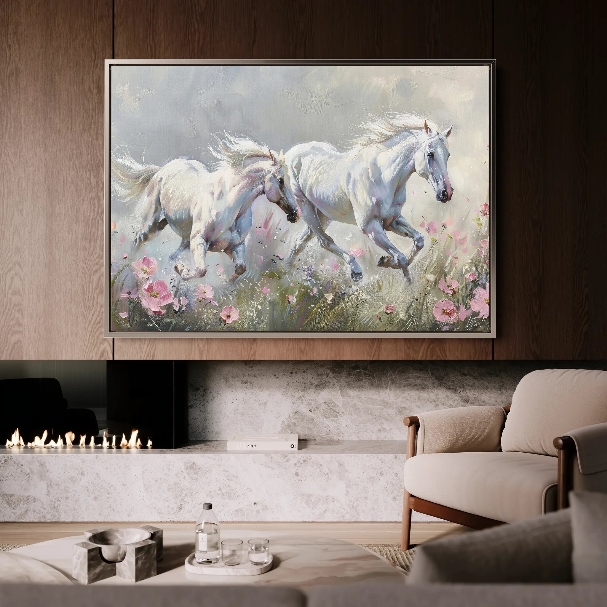 Horses 250 Canvas Art 60 x 40 cm / Black