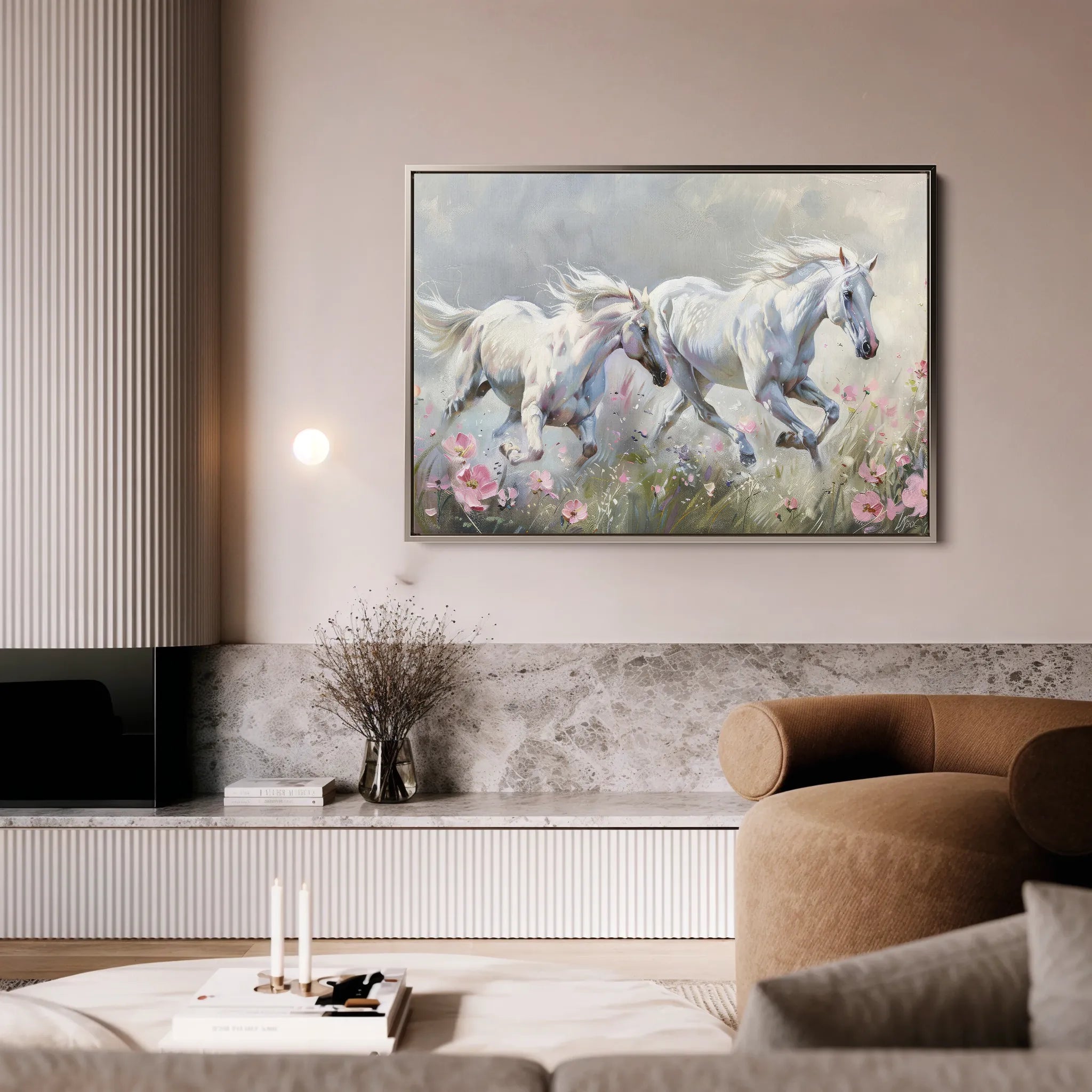 Horses 250 Canvas Art 60 x 40 cm / Black