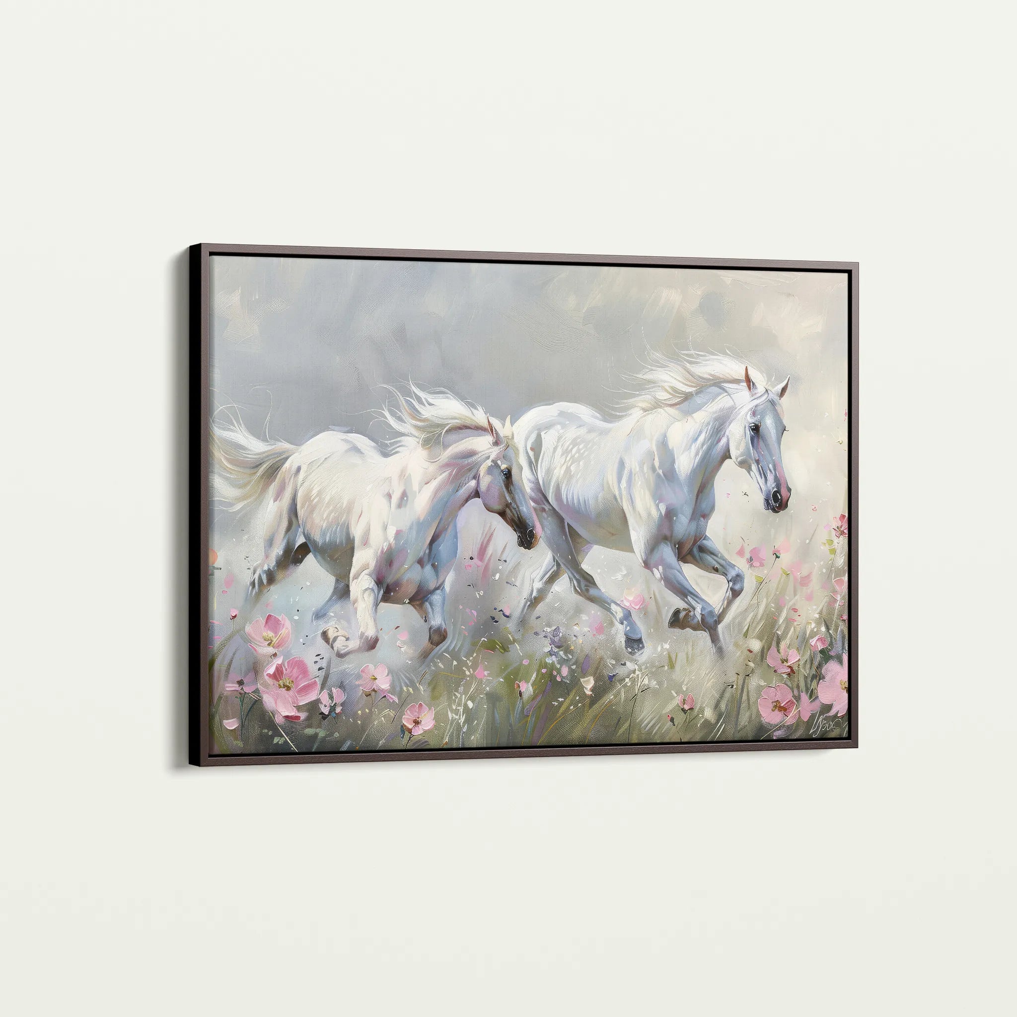 Horses 250 Canvas Art 60 x 40 cm / Black