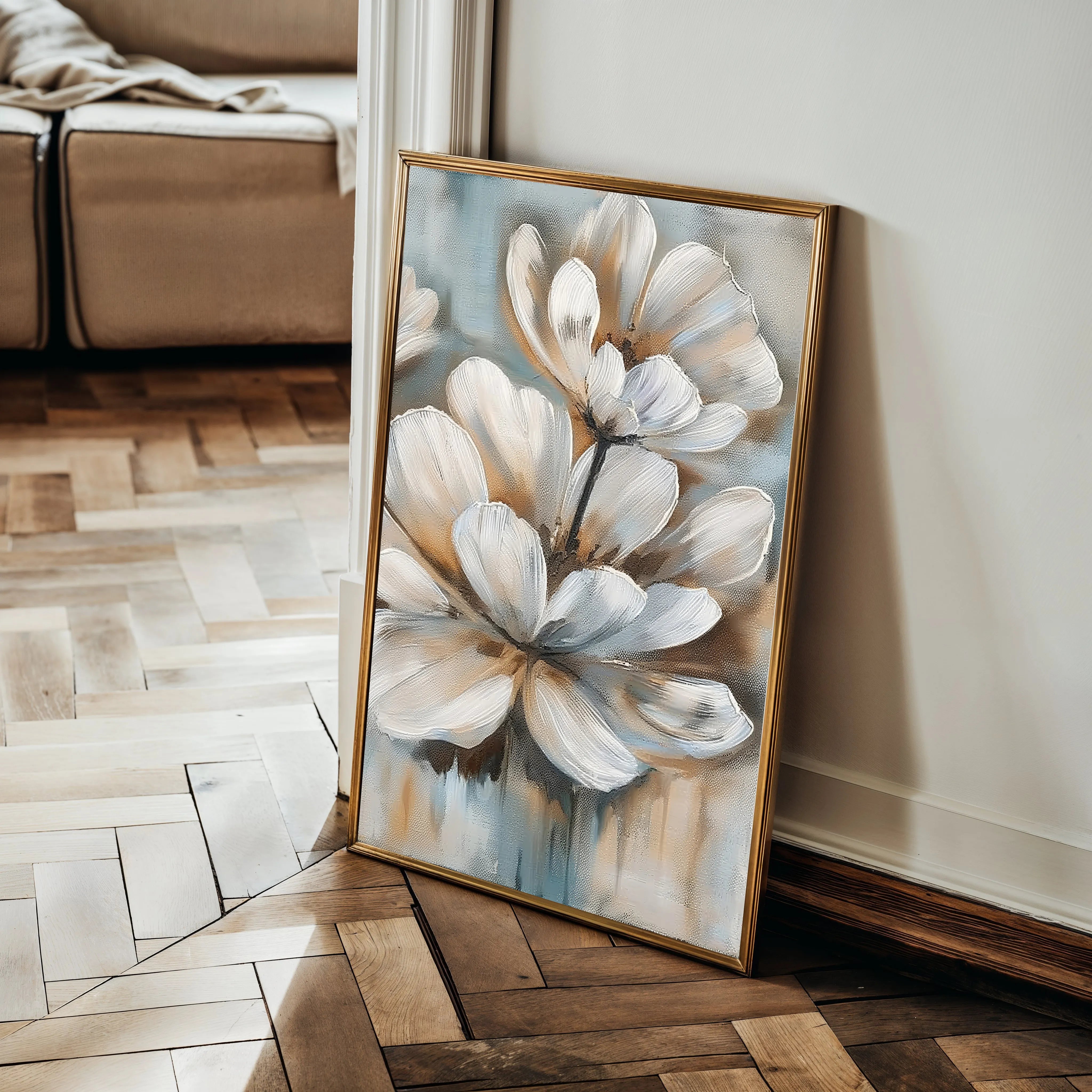 Floral 251 Canvas Art 60 x 40 cm / Black