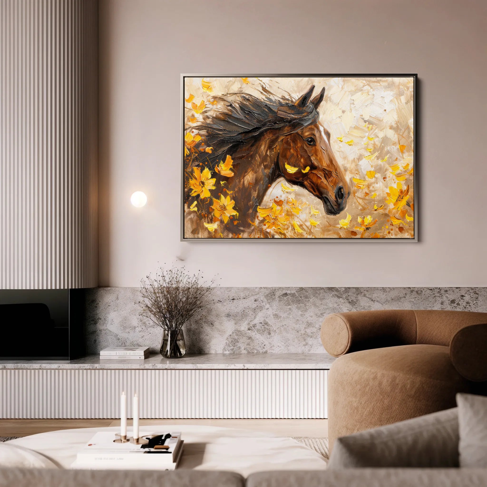 Horses 251 Canvas Art 60 x 40 cm / Black