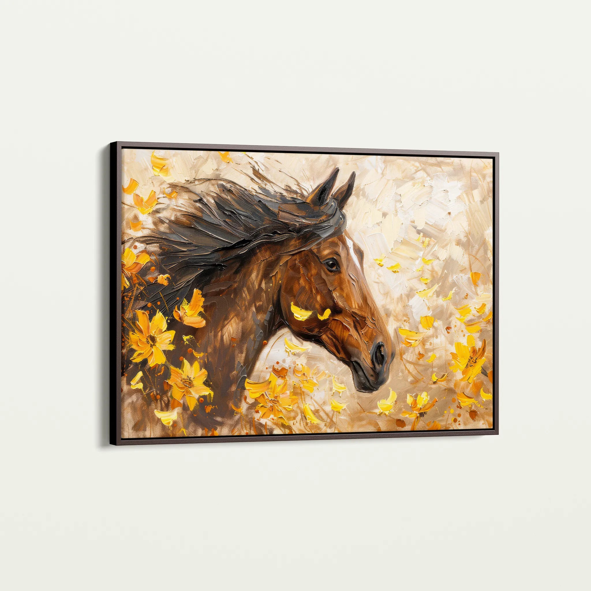 Horses 251 Canvas Art 60 x 40 cm / Black