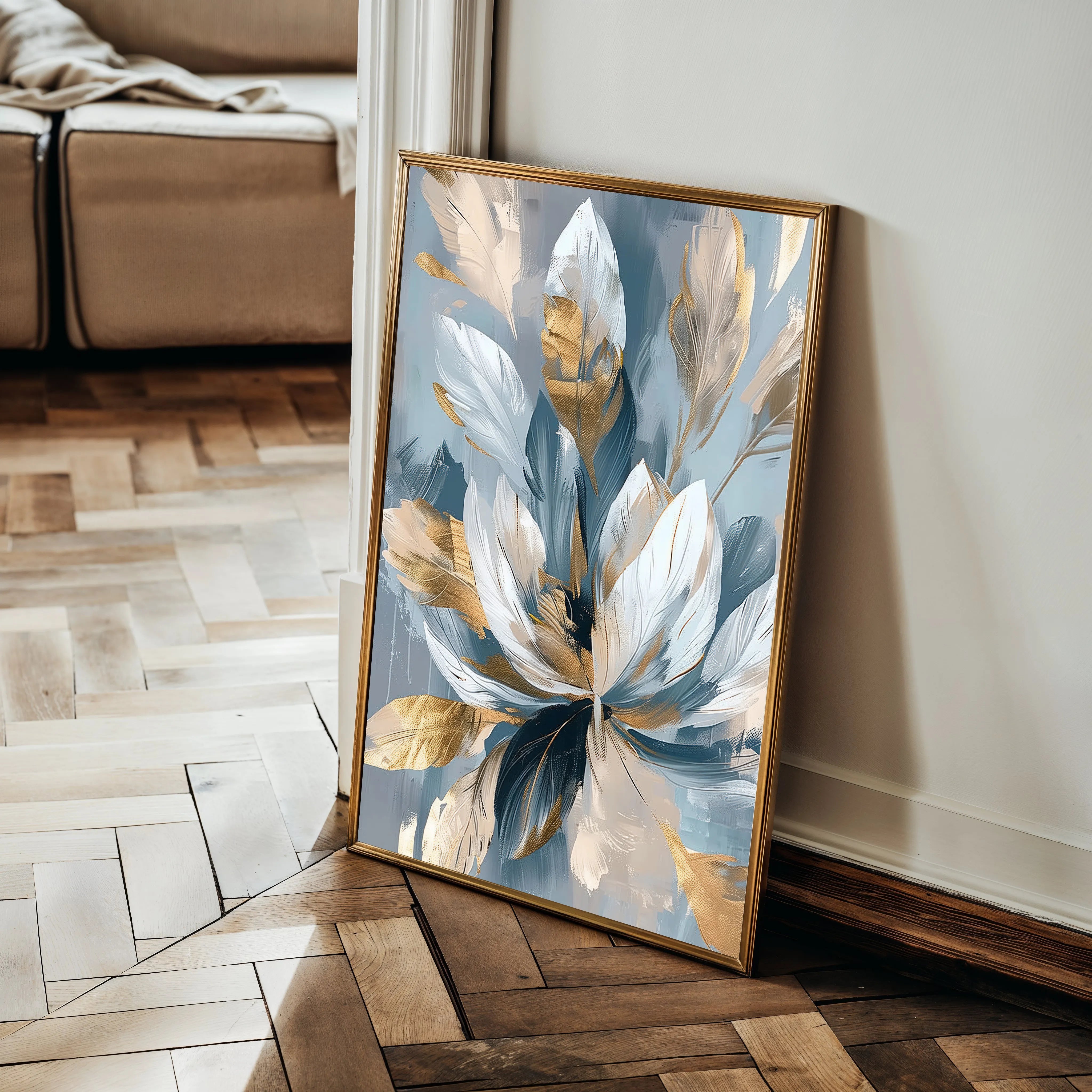 Floral 253 Canvas Art 60 x 40 cm / Black