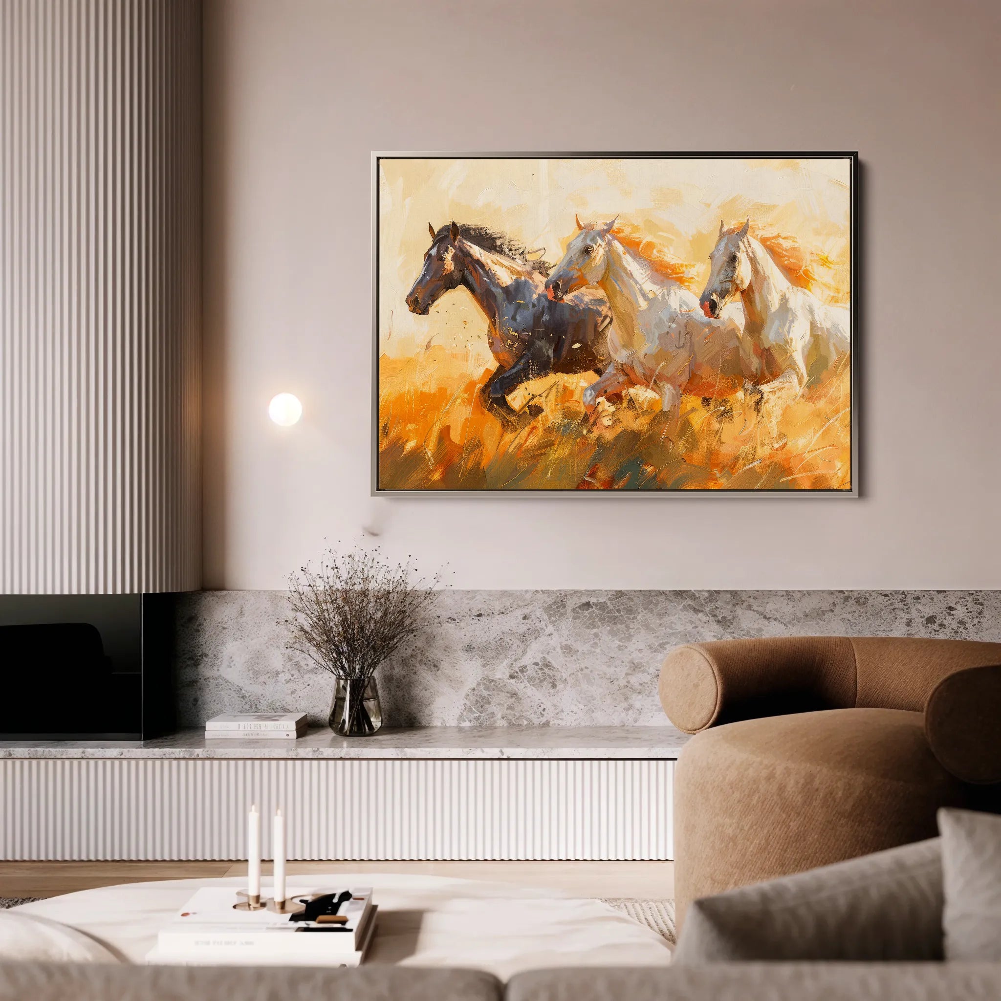 Horses 253 Canvas Art 60 x 40 cm / Black