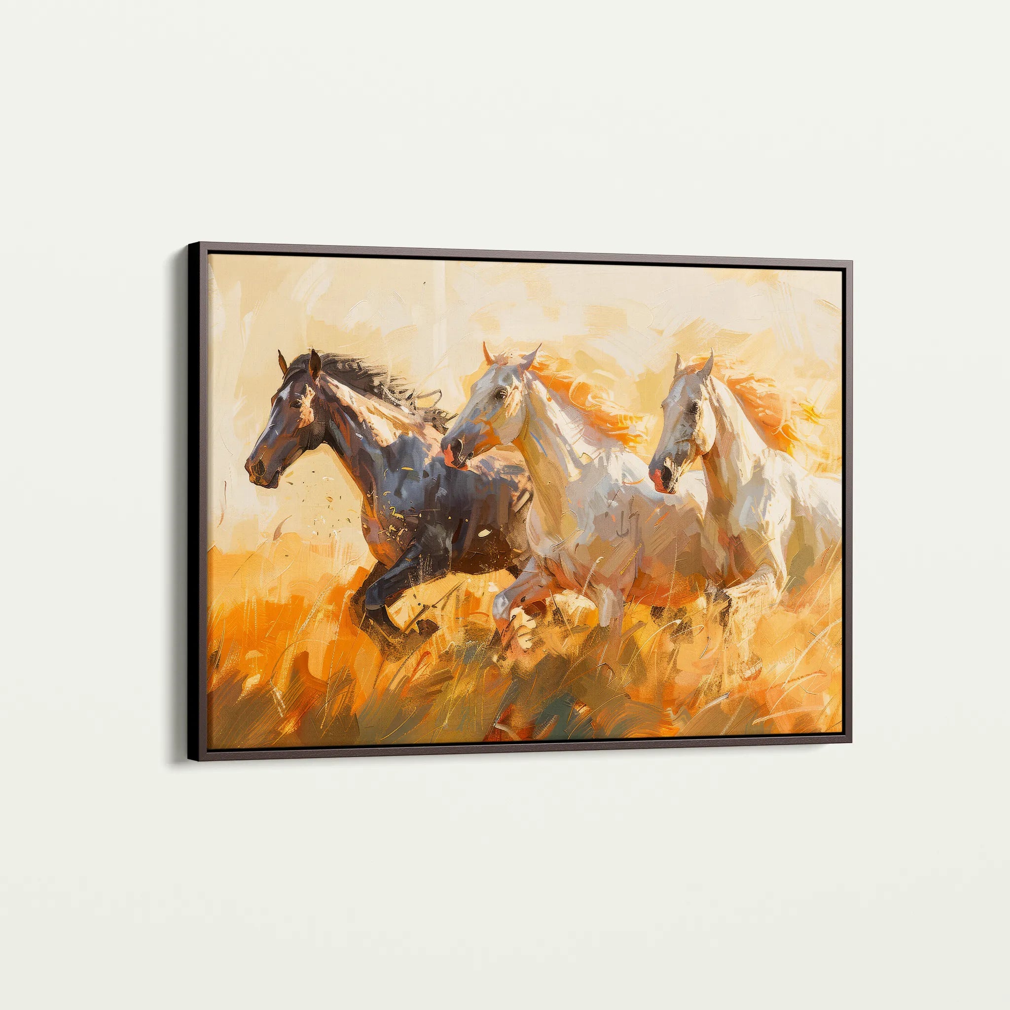 Horses 253 Canvas Art 60 x 40 cm / Black
