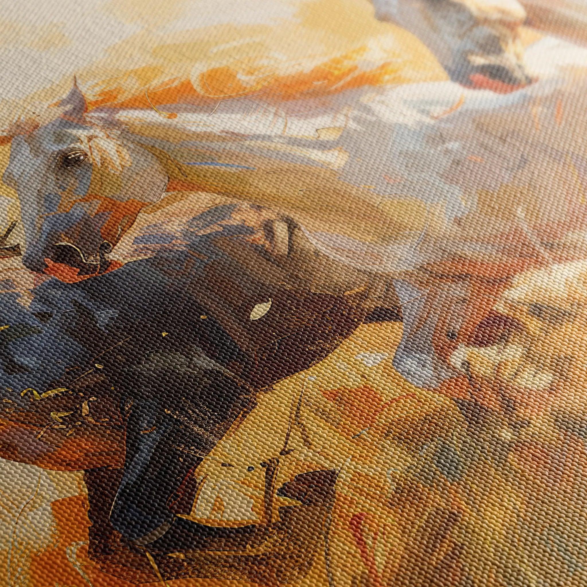 Horses 253 Canvas Art 60 x 40 cm / Black