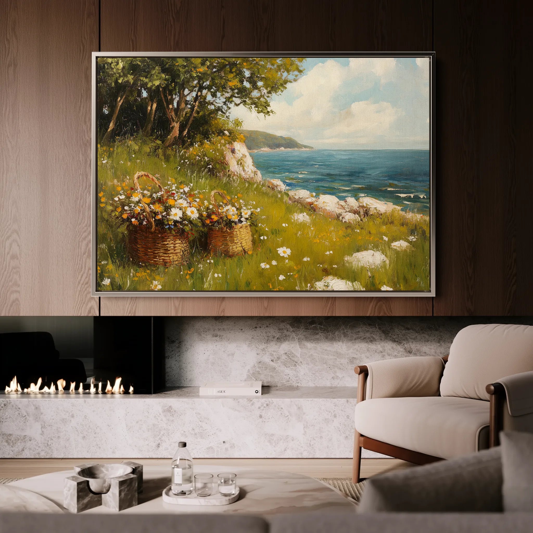 Landscape 253 Canvas Art 60 x 40 cm / Black