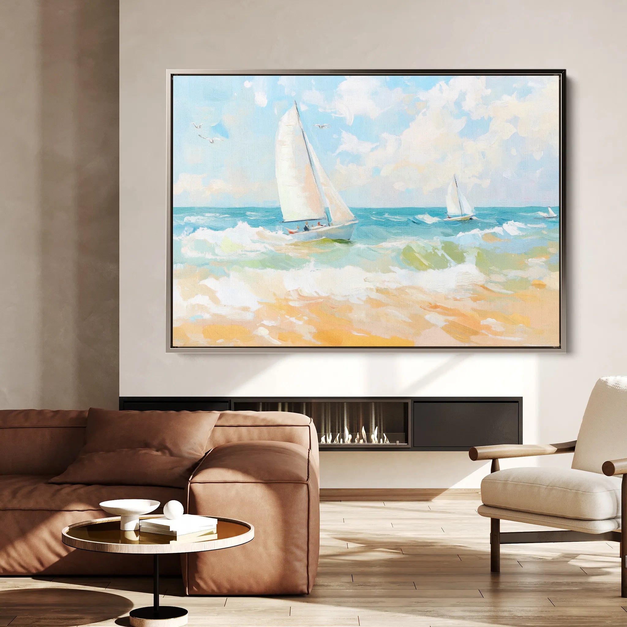Landscape 254 Canvas Art 60 x 40 cm / Black