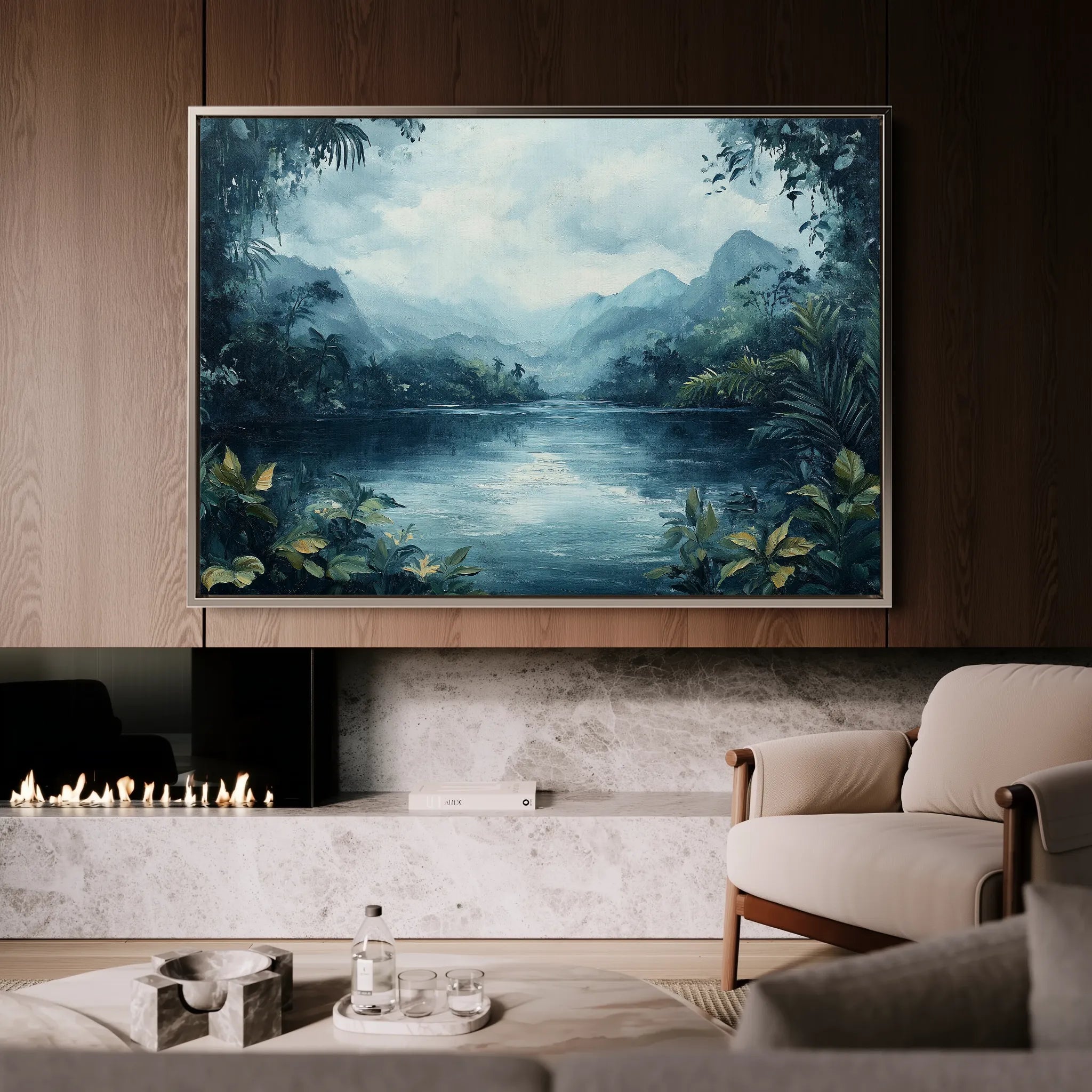 Landscape 255 Canvas Art 60 x 40 cm / Black