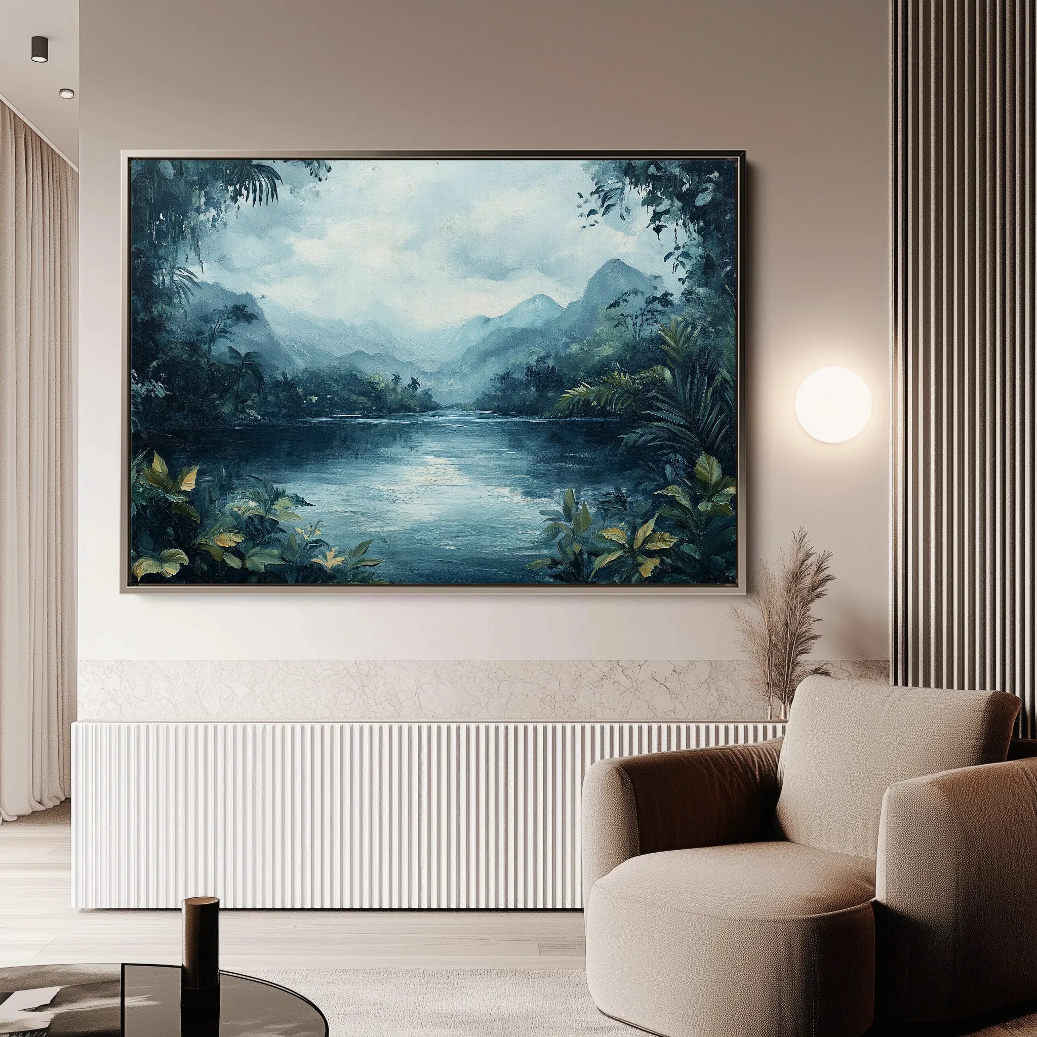 Landscape 255 Canvas Art 60 x 40 cm / Black