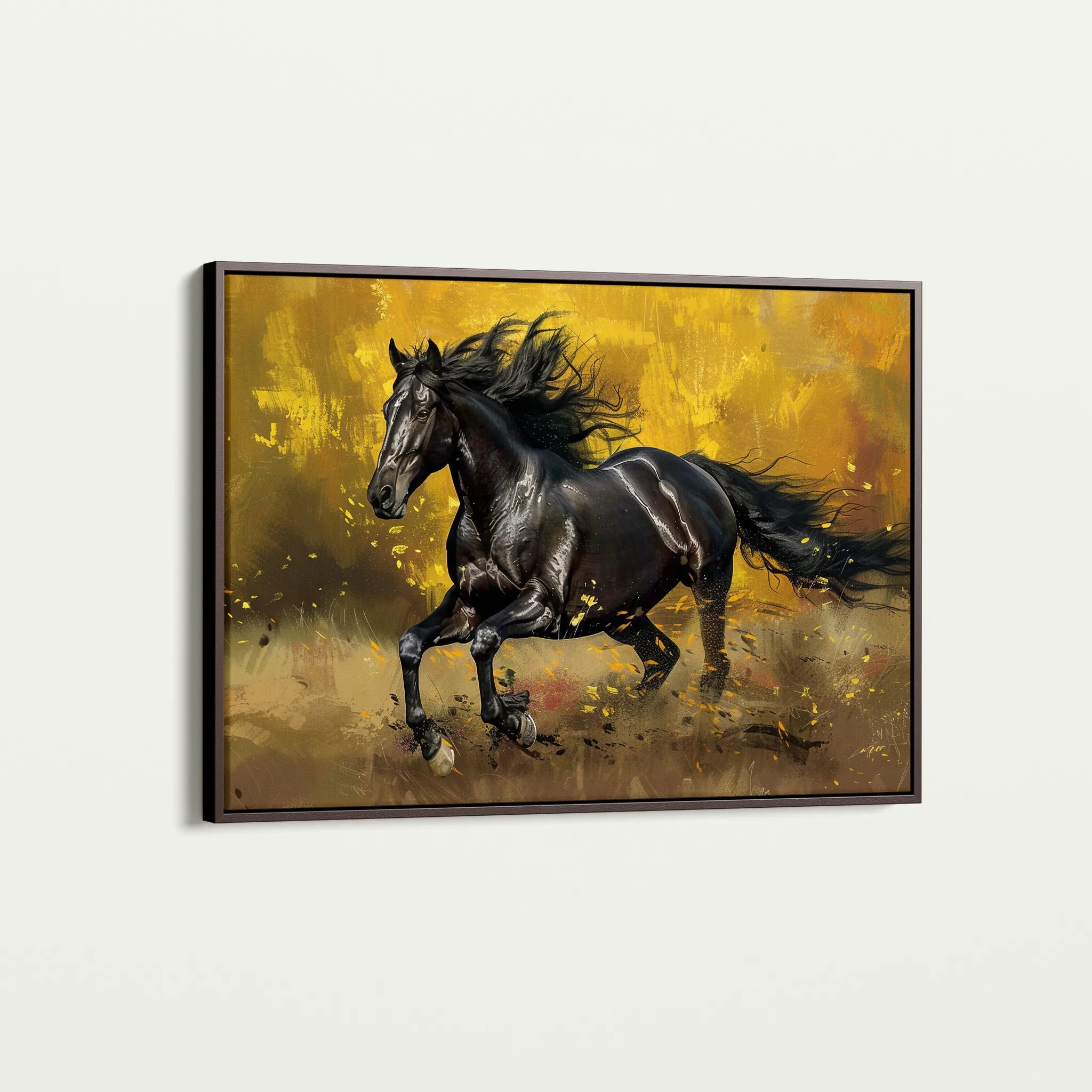 Horses 256 Canvas Art 60 x 40 cm / Black