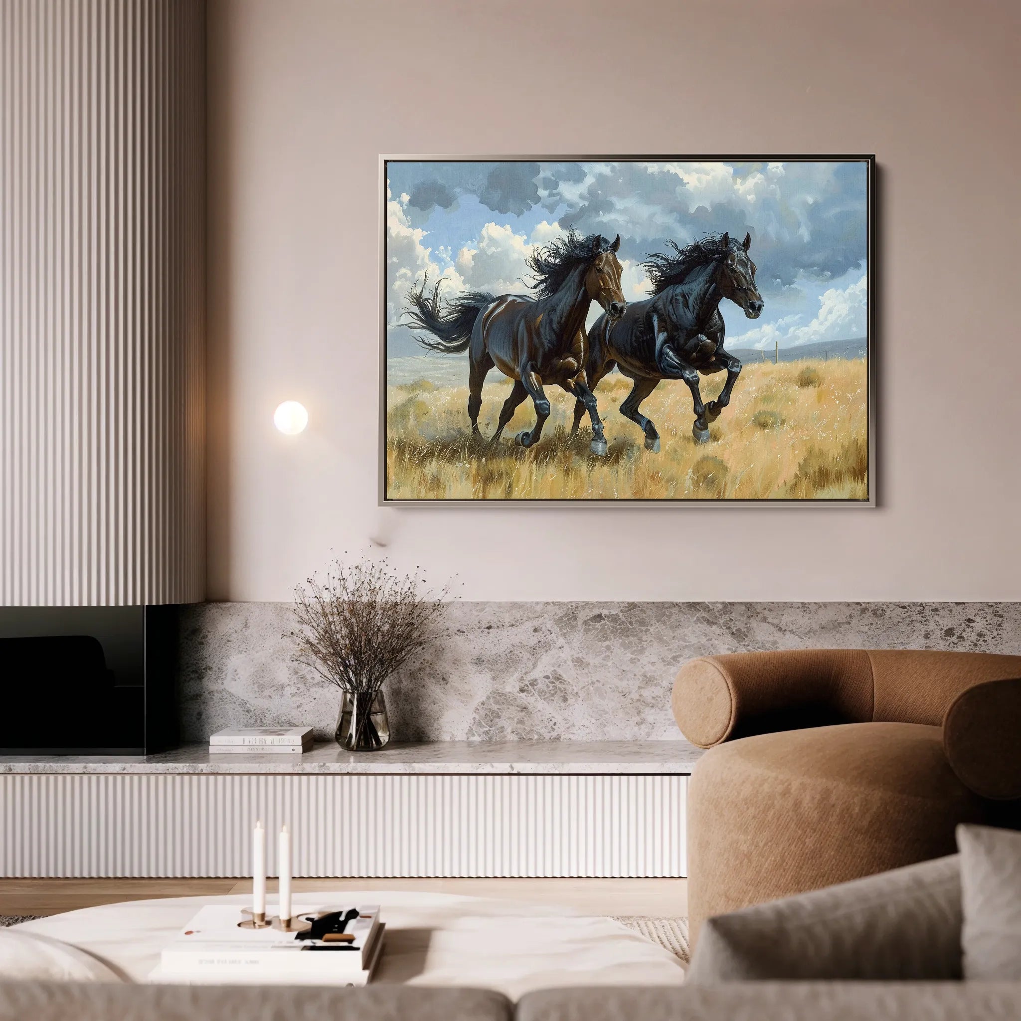 Horses 257 Canvas Art 60 x 40 cm / Black