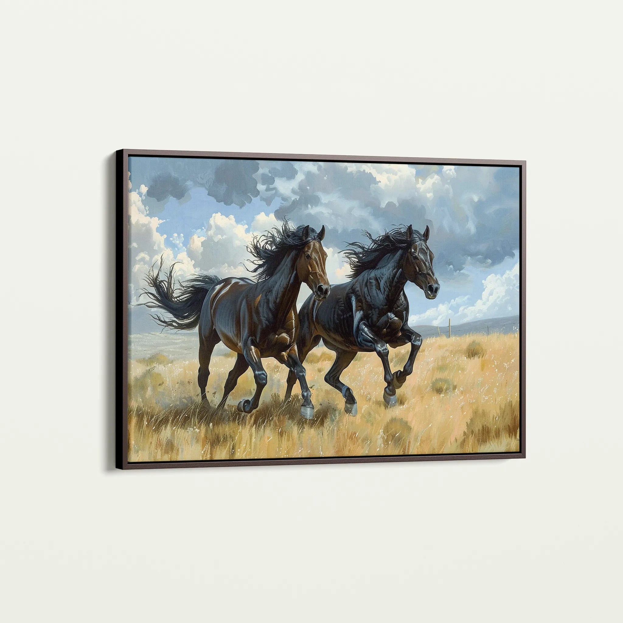 Horses 257 Canvas Art 60 x 40 cm / Black