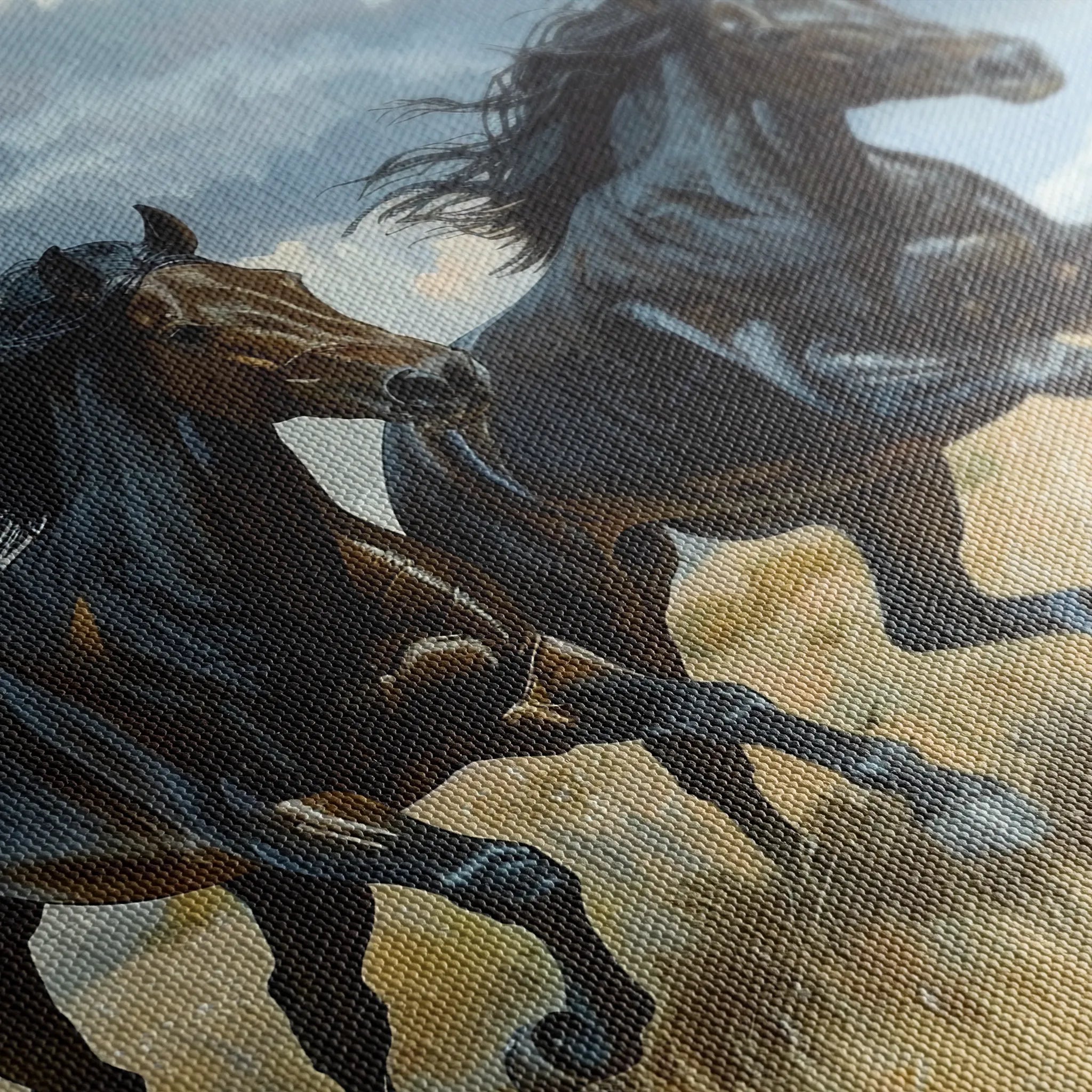 Horses 257 Canvas Art 60 x 40 cm / Black