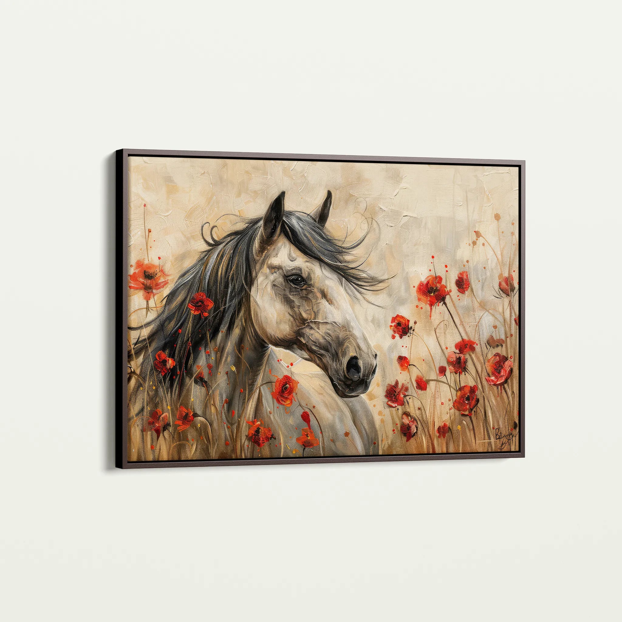 Horses 258 Canvas Art 60 x 40 cm / Black