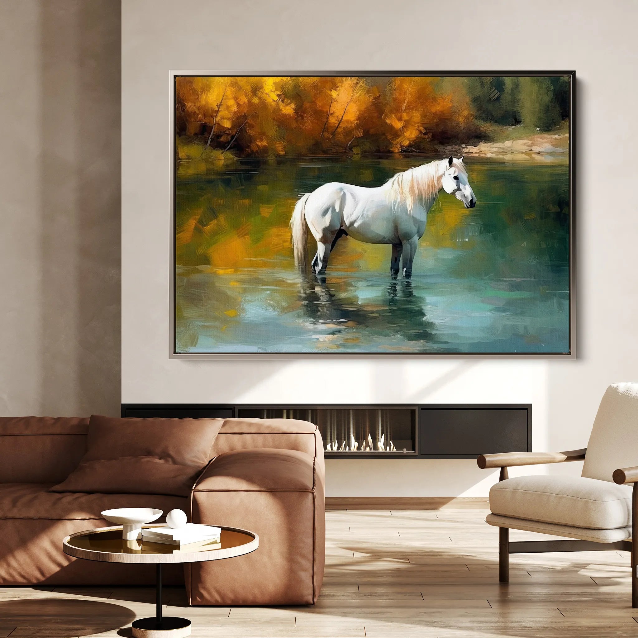 Horses 259 Canvas Art 60 x 40 cm / Black