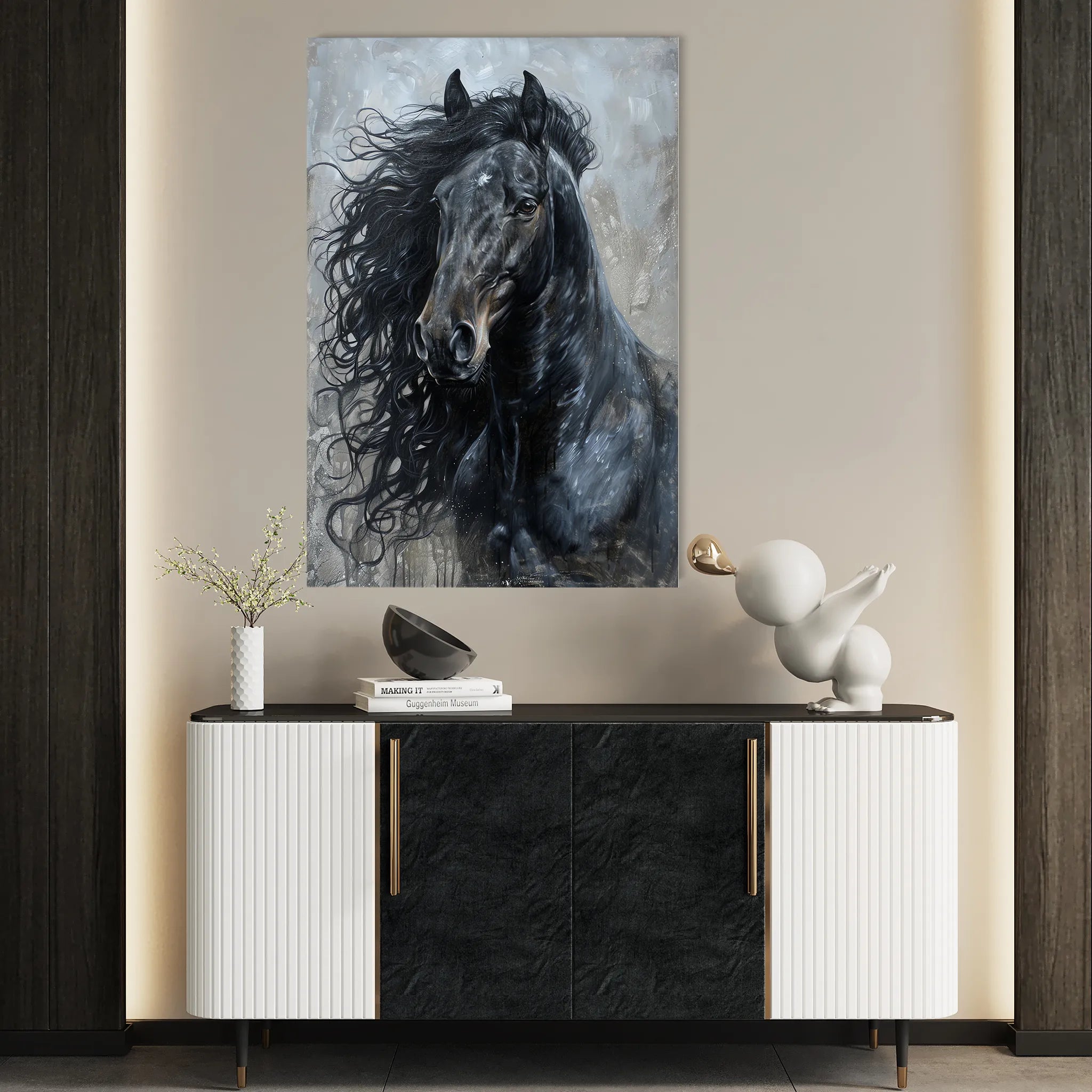 Horses 260 Canvas Art 60 x 40 cm / Black