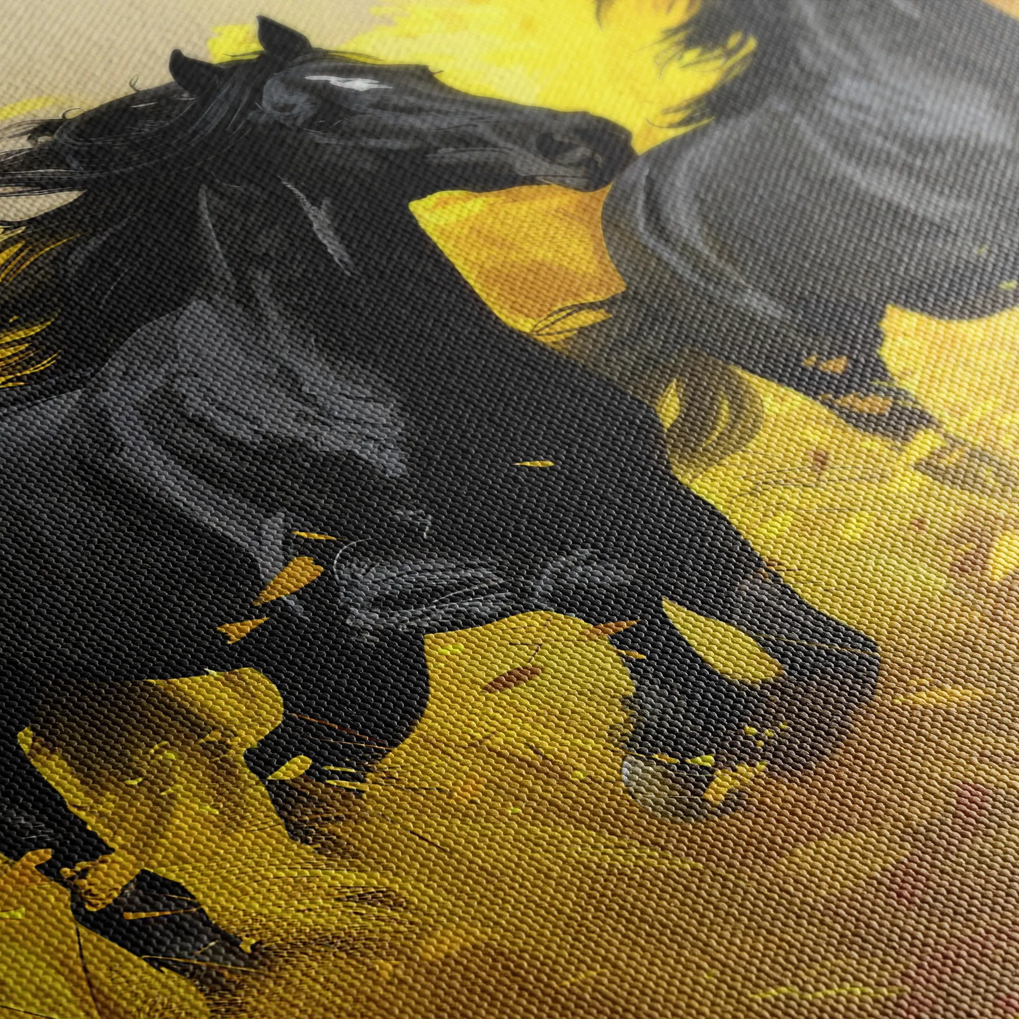 Horses 262 Canvas Art 60 x 40 cm / Black
