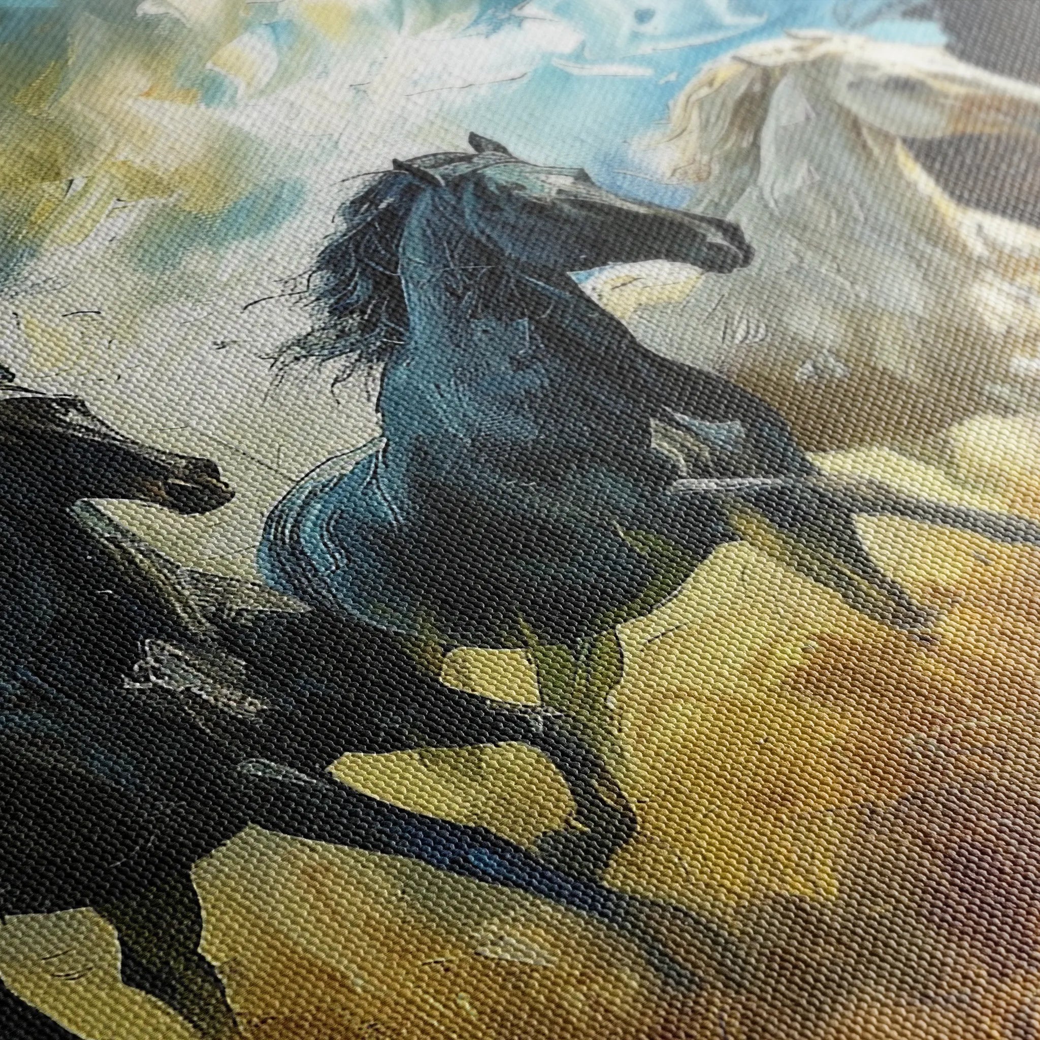 Horses 263 Canvas Art 60 x 40 cm / Black