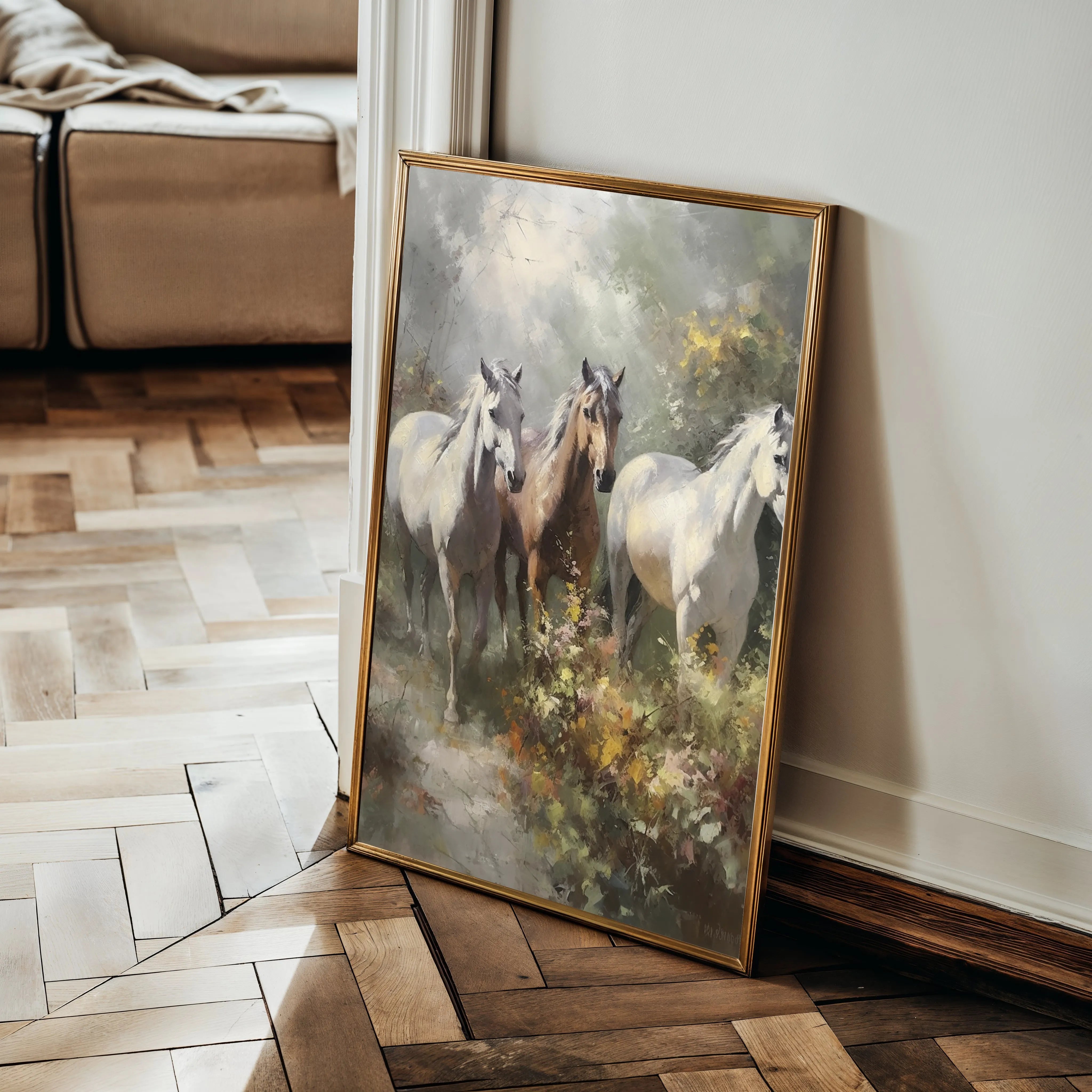 Horses 264 Canvas Art 60 x 40 cm / Black