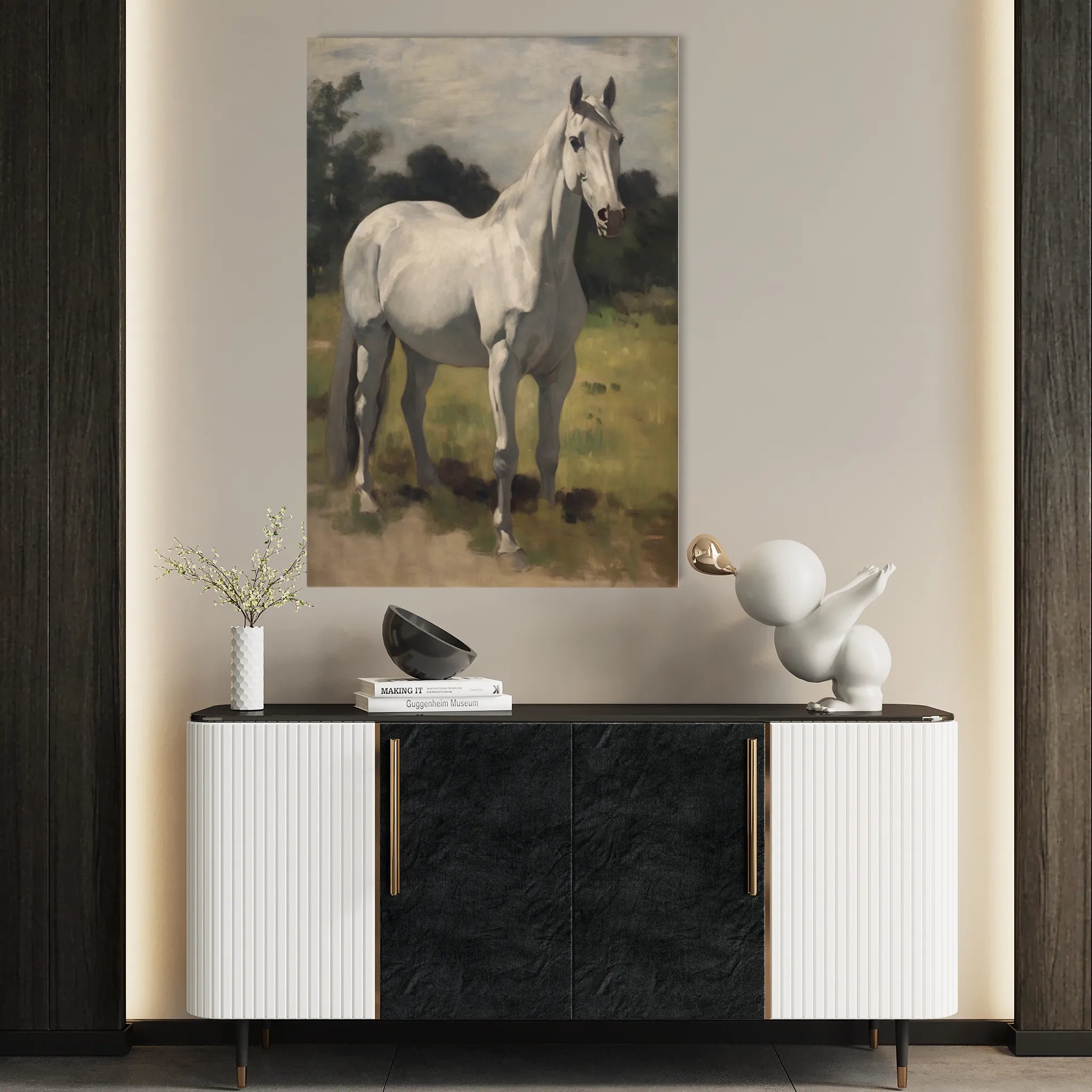 Horses 265 Canvas Art 60 x 40 cm / Black