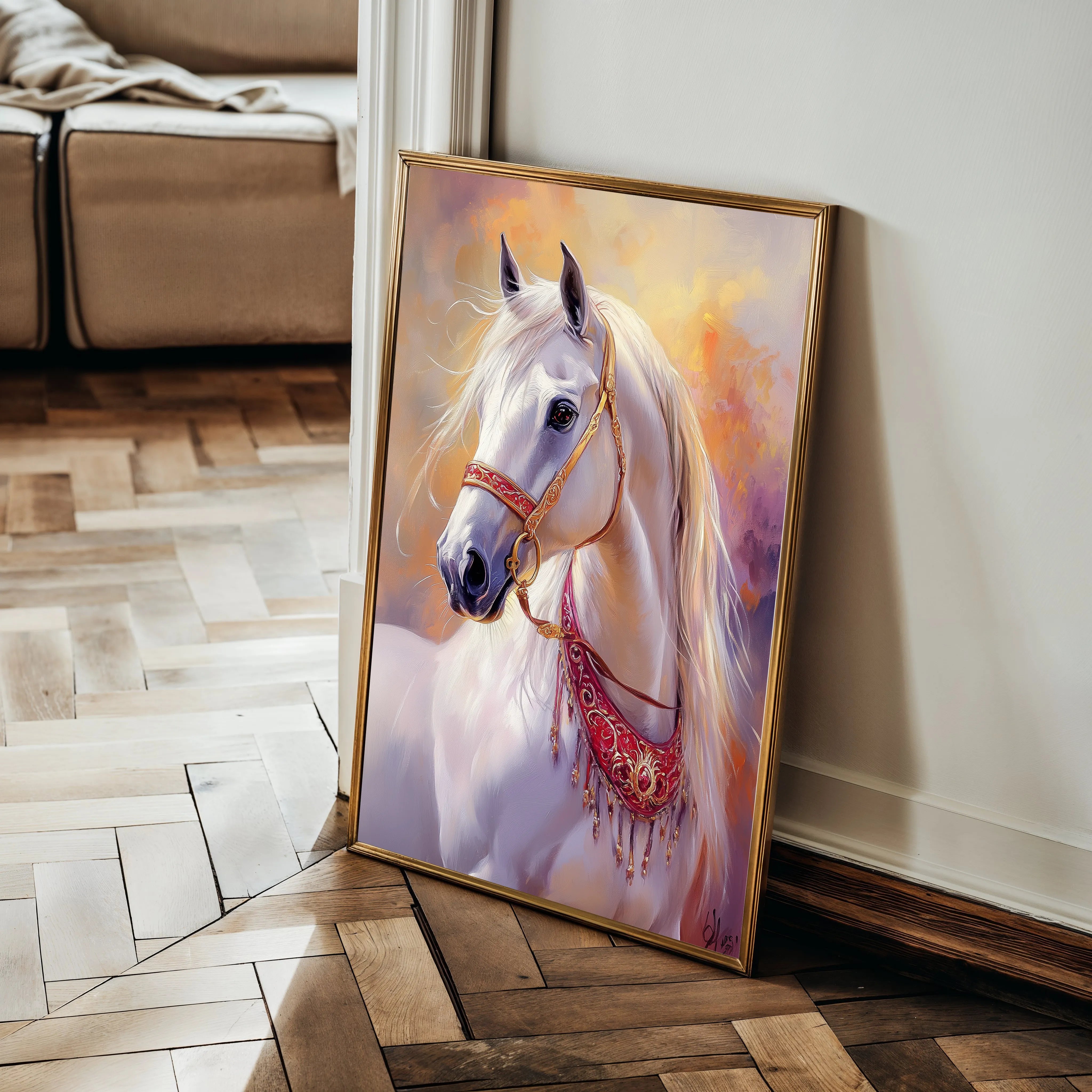 Horses 266 Canvas Art 60 x 40 cm / Black