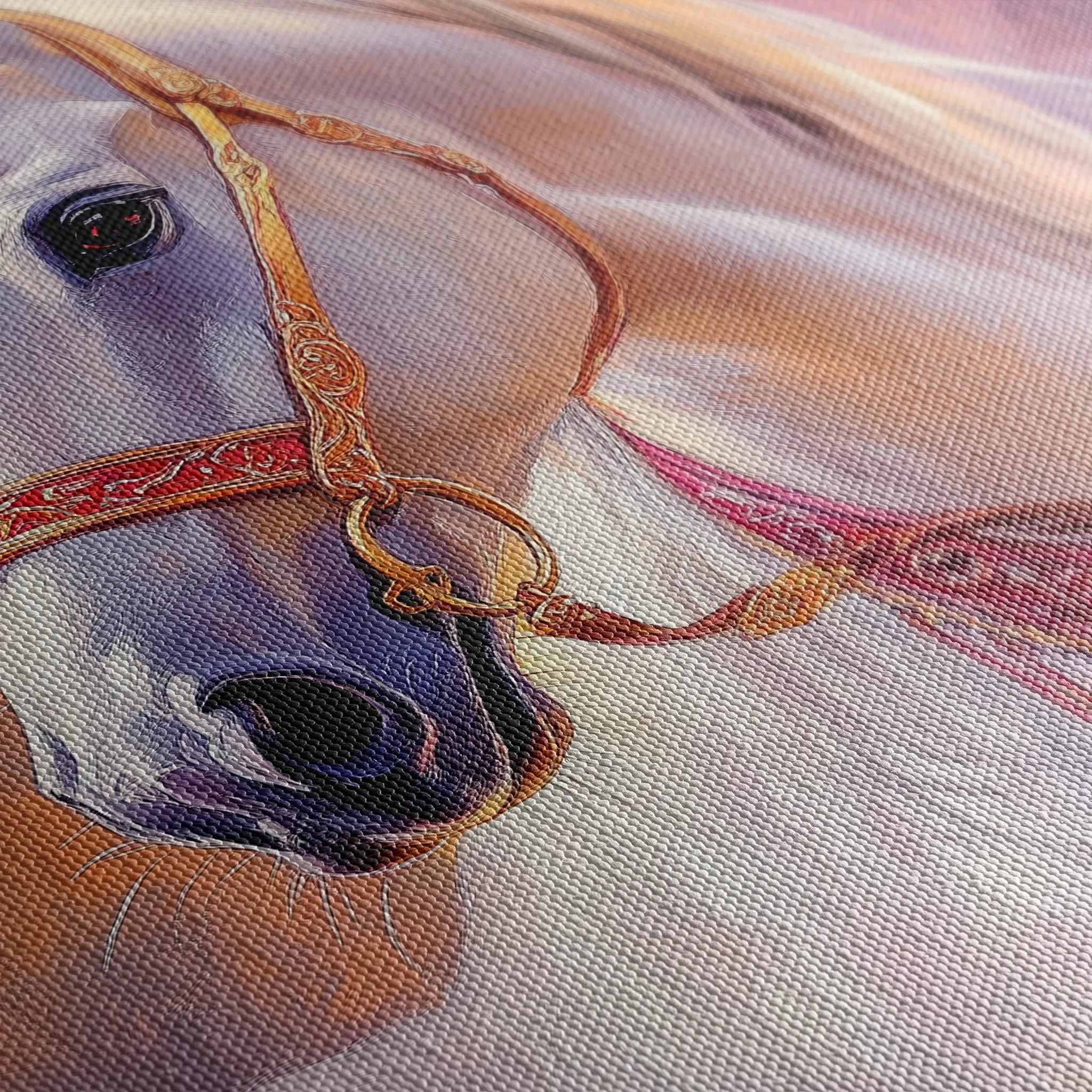 Horses 266 Canvas Art 60 x 40 cm / Black