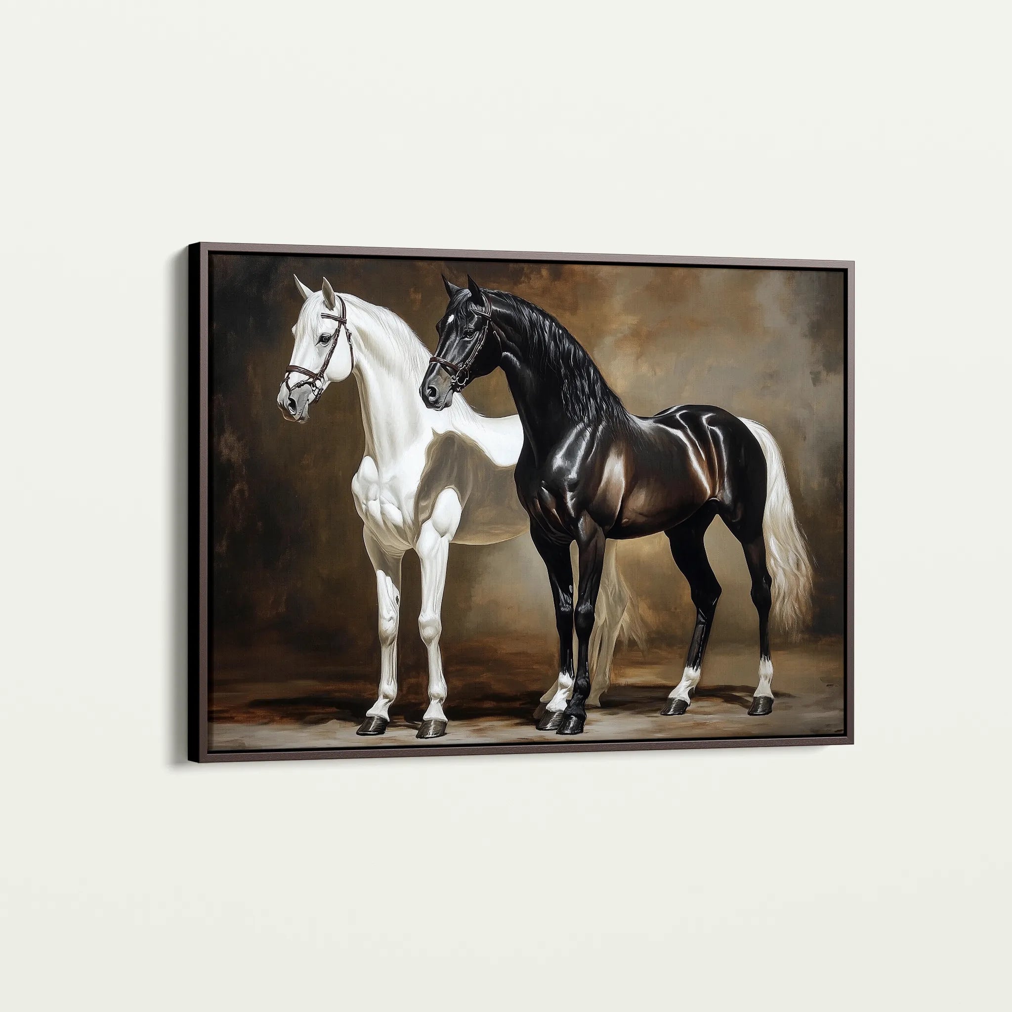 Horses 267 Canvas Art 60 x 40 cm / Black